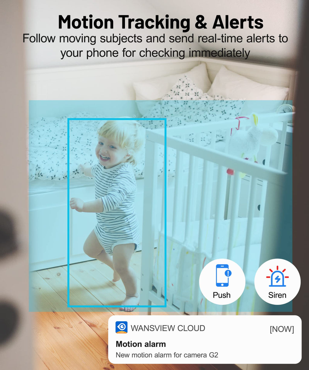 GALAYOU 2K(3MP) Camera Surveillance WiFi Intérieure - Caméra Interieur Maison 360°, Détection Humaine AI, Suivi Intelligent pour Bebe/Chien/Chat/Animaux, Alerte Instantanée G2 (Lot de 2)
