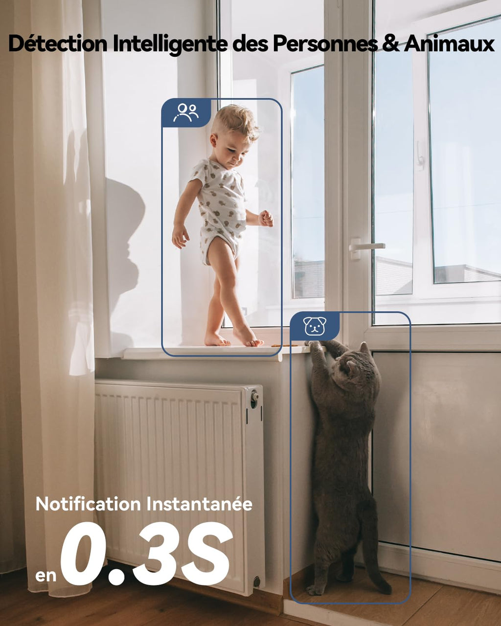 Imou 2K(3MP) Caméra Surveillance WiFi Intérieur 360°, Wi-Fi 6 Double-Bande(2.4G/5GHz), Vision Nocturne Couleur, Détection de Personnes/Animaux,Suivi Intelligent,Compatible Alexa pour Bébé/Chien/Maison