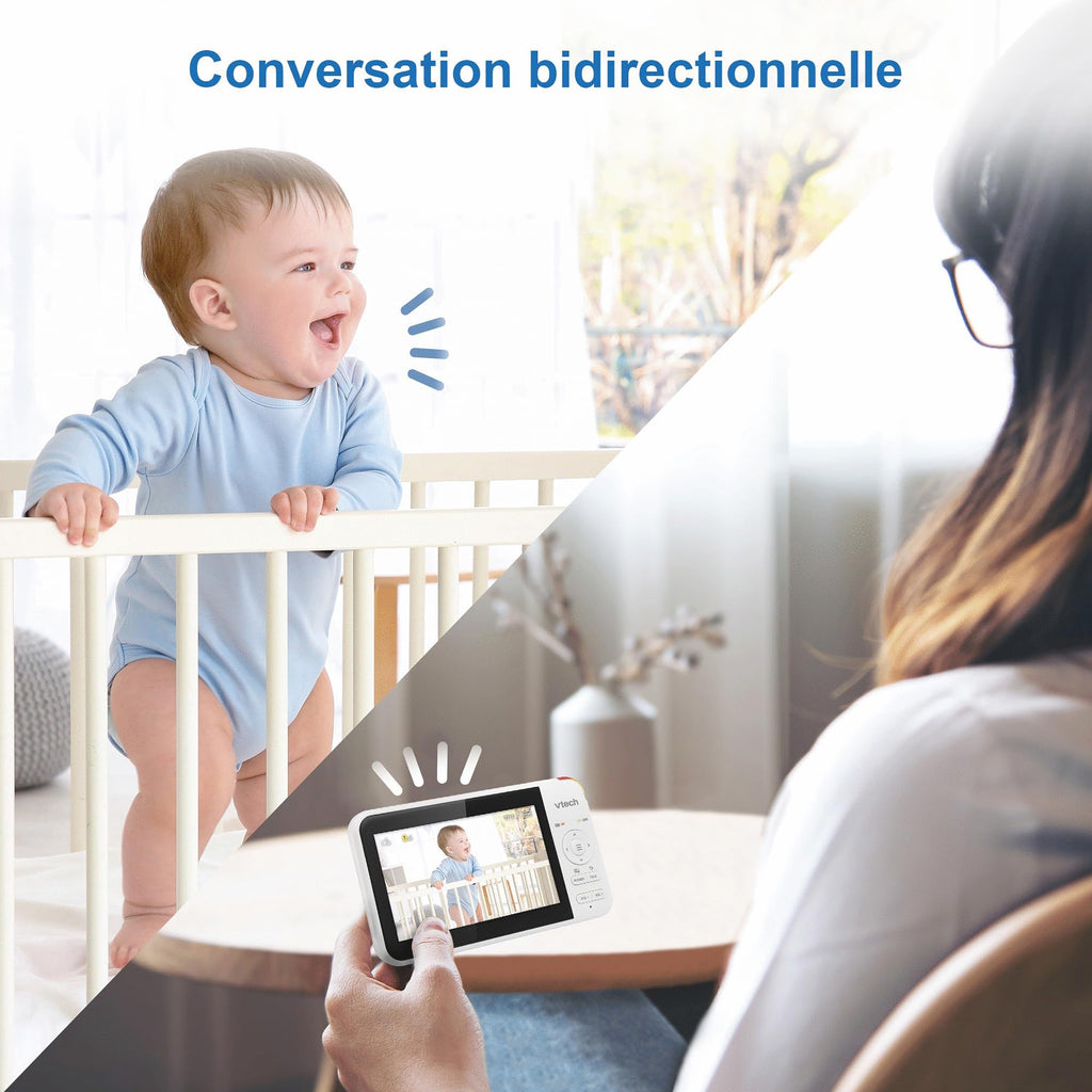 VTech VM924 Baby Monitor with Camera, Pan&Tilt,Video Baby Monitor with 5" LCD Screen,Up to 17 Hrs Battery Life,1.33x Zoom,Night Vision,300m Long Range,Soothing Sounds,2-Way Talk,Secured Transmission