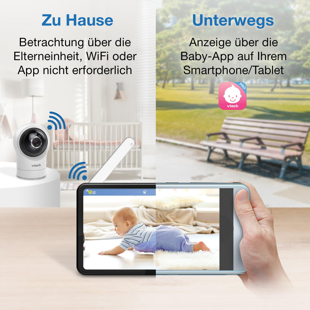 VTech - Babyphone Night Light - Fonction Veilleuse, Communication Parent/bébé - BM1211 - Version FR