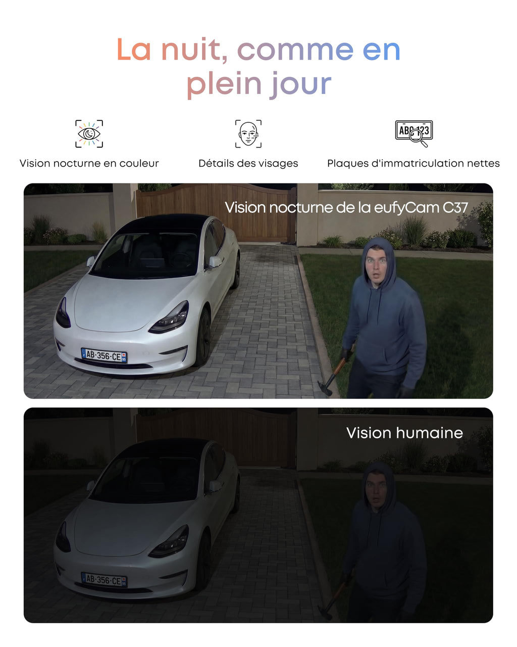 eufy Security eufyCam C37, caméra Surveillance WiFi extérieure sans Fil, Suivi IA motorisé à 360°, Solaire 2K, détection de Personnes/Animaux/véhicules, sans Frais, Carte microSD Non Incluse