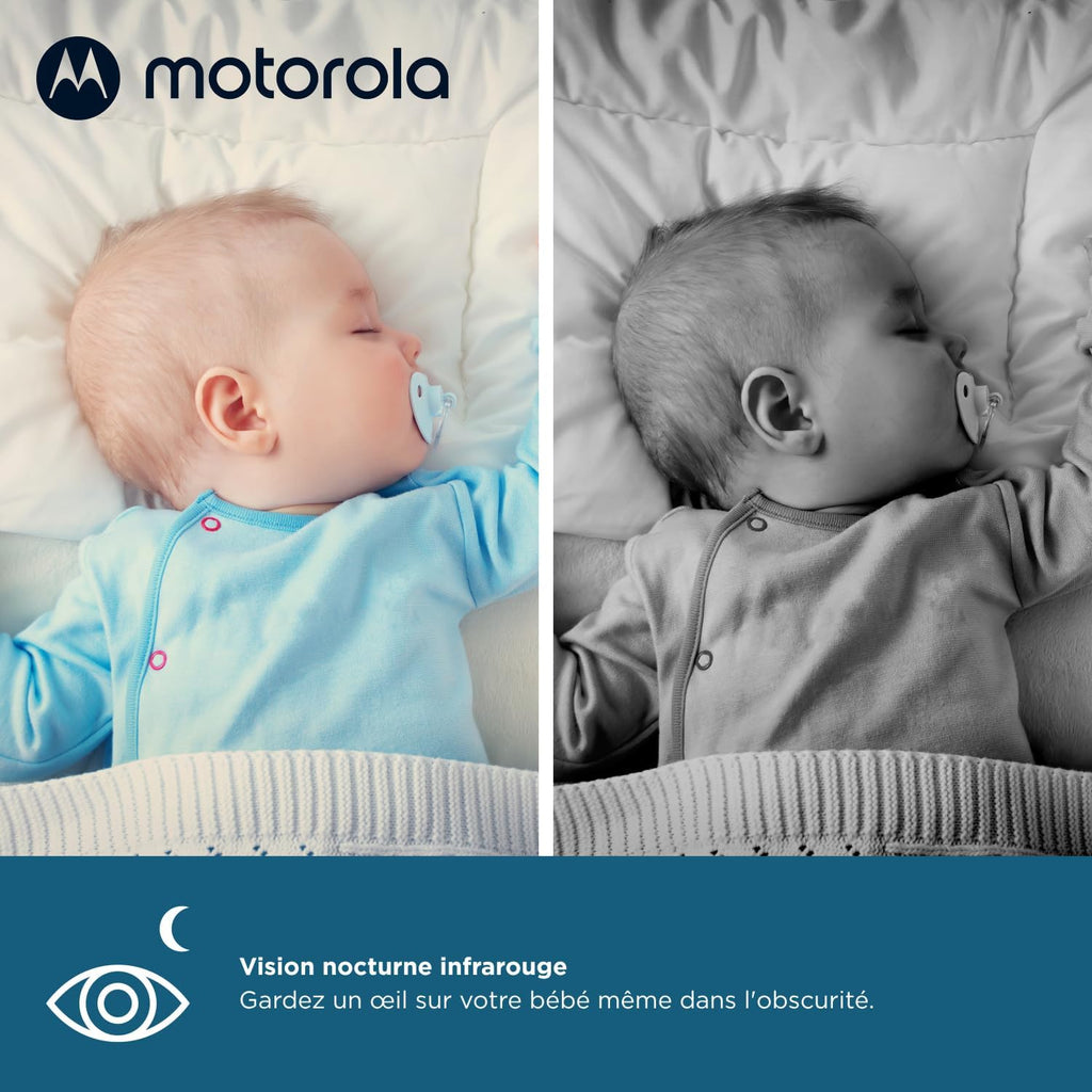 Caméra de Surveillance pour bébé Motorola Nursery VM75 - Moniteur pour bébé avec unité parentale de 5 Pouces - Caméra pour bébé avec Vision Nocturne, Zoom numérique