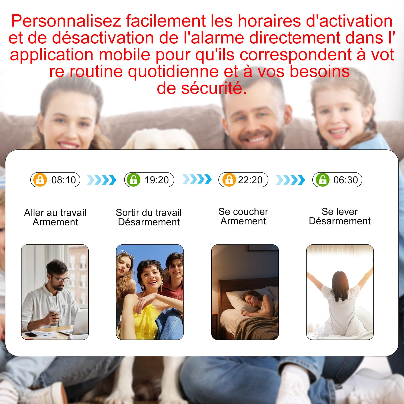 Alarme Maison sans Fil WiFi 4G sans Abonnement, Kit Alarme Maison Connectée 24 Pièces avec Écran Tactile 4,3", Sirène 120 DB, Détecteurs Mouvement et Porte/Fenêtre (Lot de 24 Articles)