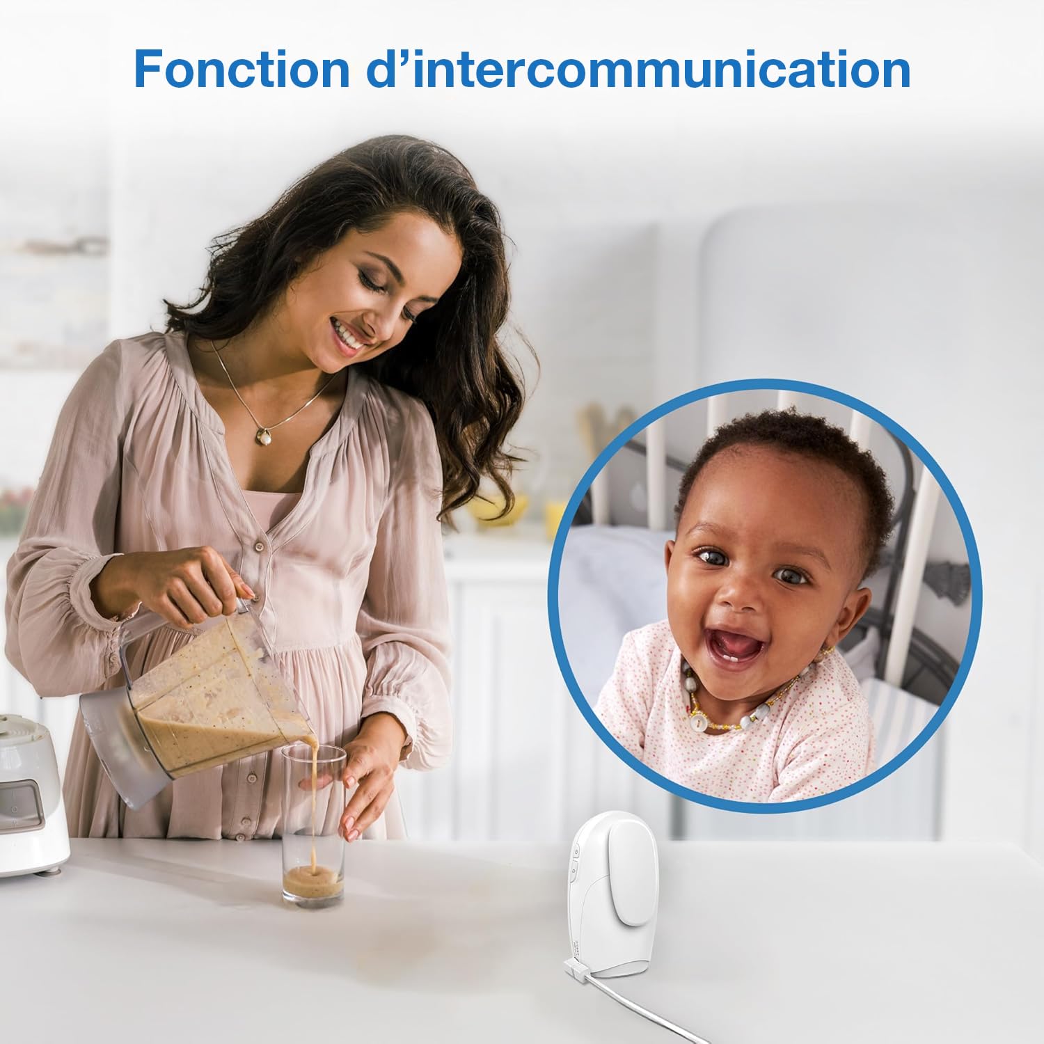 VTech - Babyphone Night Light - Fonction Veilleuse, Communication Parent/bébé - BM1211 - Version FR