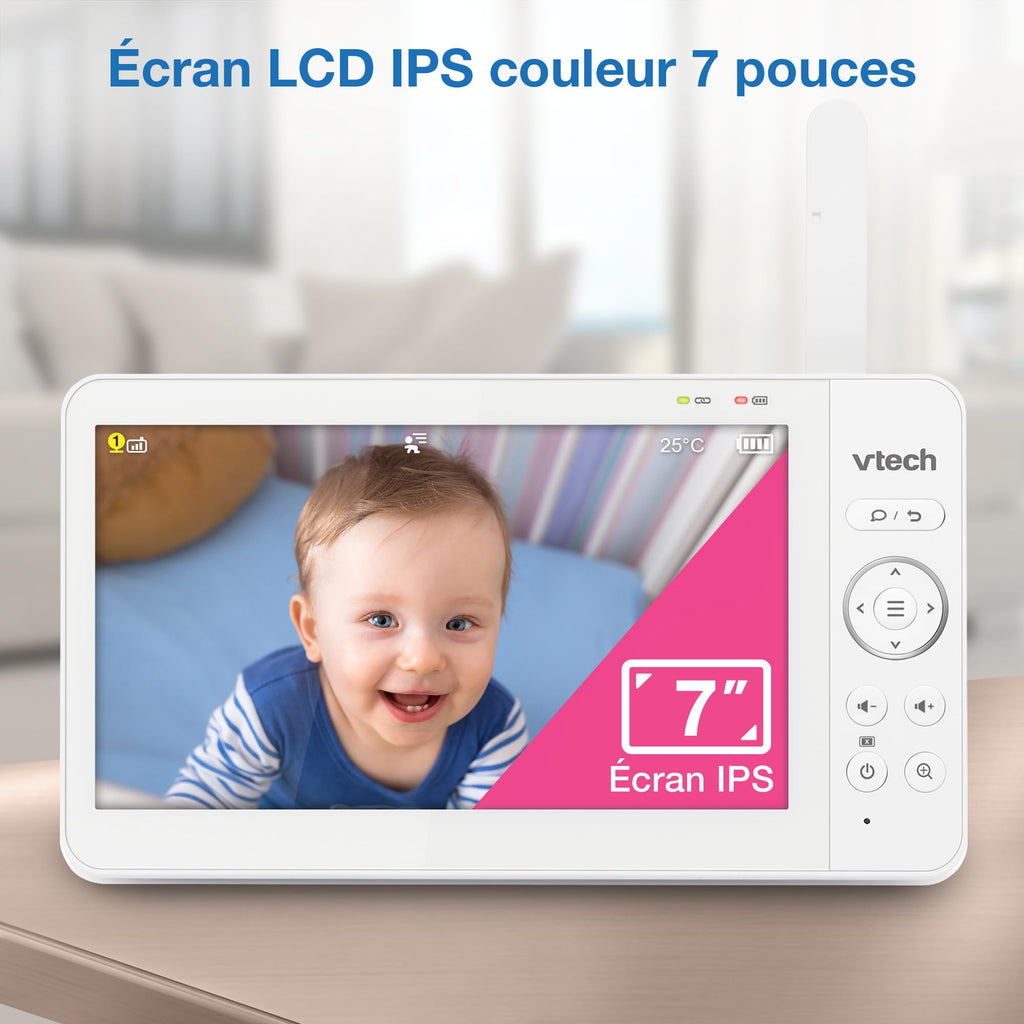 VTech VM924 Baby Monitor with Camera, Pan&Tilt,Video Baby Monitor with 5" LCD Screen,Up to 17 Hrs Battery Life,1.33x Zoom,Night Vision,300m Long Range,Soothing Sounds,2-Way Talk,Secured Transmission
