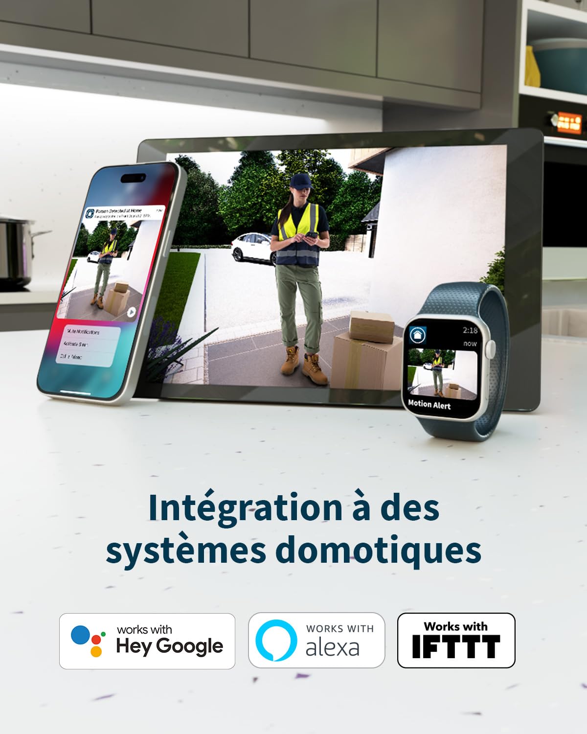 ARLO Sonnette Vidéo HD, Sonnette WiFi Extérieur Exterieure Sans Fil, Détection par IA, Vision Nocturne Couleur, Audio bidirectionnel, Compatible avec Alexa, Essai Secure Inclus