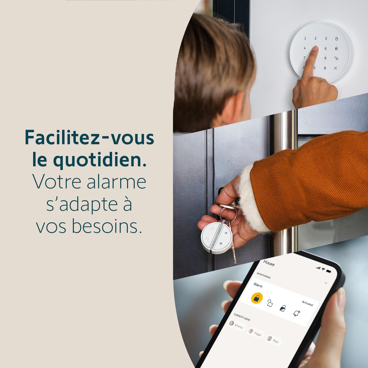 Somfy 1875279 - Home Alarm Essential Starter Pack - Système d'Alarme Maison sans Fil Connecté WiFi - 1 IntelliTAG - 1 détecteur de Mouvement - 1 Badge - Compatible Alexa, Assistant Google et Tahoma