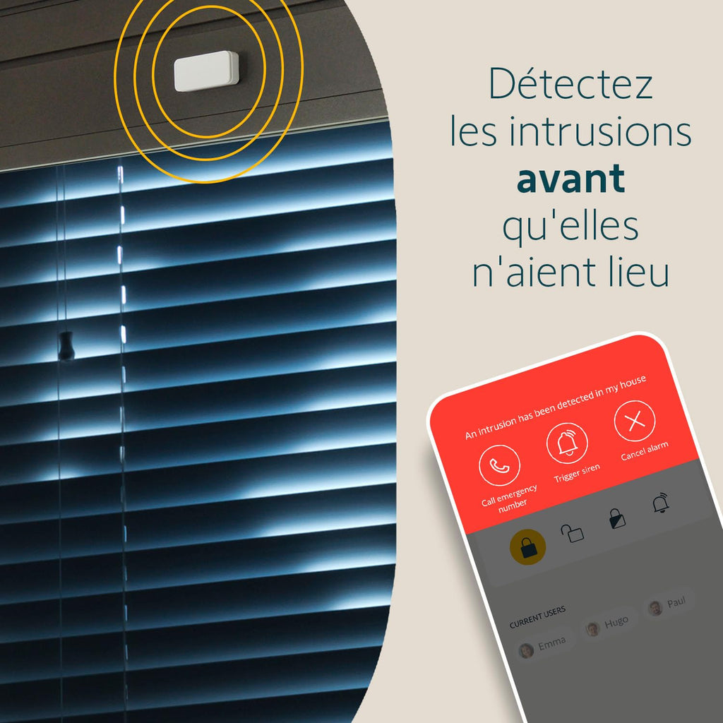 Somfy 1875279 - Home Alarm Essential Starter Pack - Système d'Alarme Maison sans Fil Connecté WiFi - 1 IntelliTAG - 1 détecteur de Mouvement - 1 Badge - Compatible Alexa, Assistant Google et Tahoma