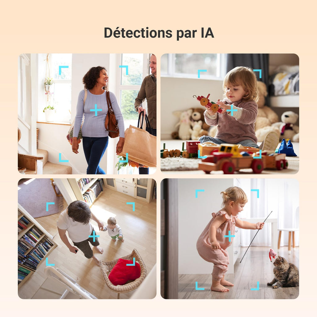 EZVIZ Caméra Surveillance WiFi Intérieure 360°, FHD 1080P, Camera WiFi 2.4Ghz, Vision Nocturne, Détection de Mouvement Suivi Intelligent, Audio Bidirectionnel, Compatible avec Alexa pour Bébé/Animaux