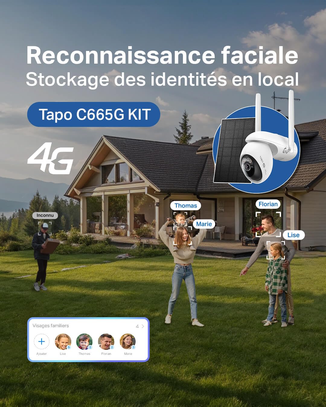 Tapo C660 Kit Caméra de Surveillance extérieure avec Panneau Solaire 4K 8MP, Vision 360°, Vision Nocturne Couleur Starlight, Batterie 10 000 mAh, détection IA, IP66, Alarme Rapide et antivol