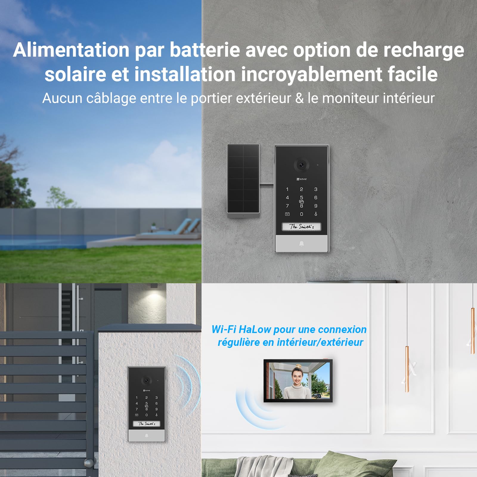 EZVIZ CP7 2K Visiophone Connecté Interphone Vidéo, 7 Pouces Moniteur Tactile, Unlock à Distance, 2 Fils, Detection Humaine, Option RFID, Audio Bidirectionnel, Vision Nocturne, étanche, WiFi bi-Bande
