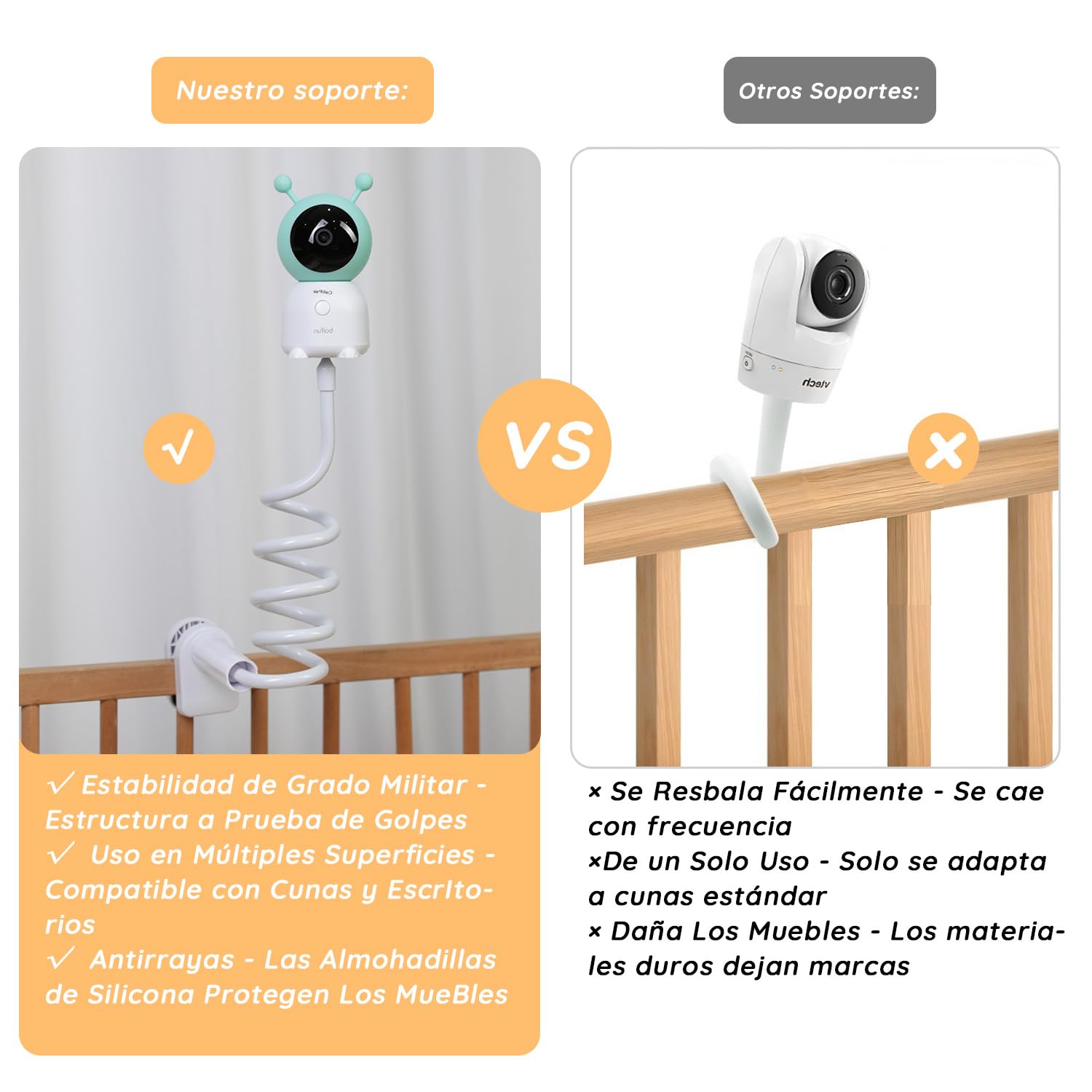 BOIFUN Babyphone Camera Bébé 2K, Baby Phone avec Caméra WiFi et Moniteur 5", Vision Nocturne Invisible, Veilleuse Bébé Colorée Réglable, Alerte Mouvements/Pleurs, Température, Zoom 4X, Rappel Biberon