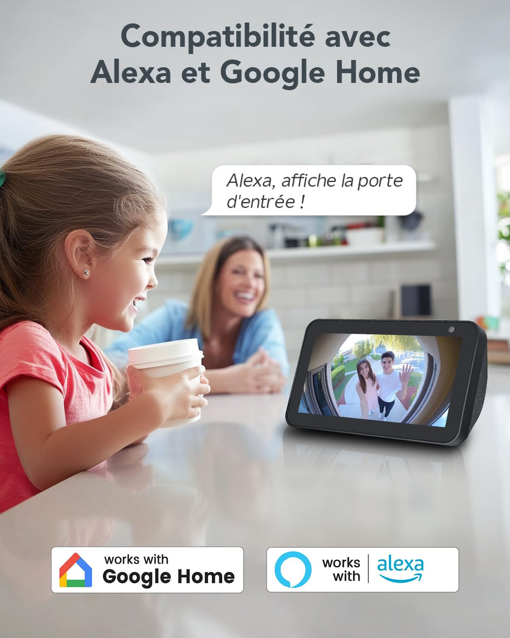 XTU 2K HD Sonnette sans Fil Exterieur Etanche, Sonnette sans Fil avec Camera Vue Complète 180°, Détection Humaine PIR, Audio Bidirectionnel, Uniquement 2,4G WiFi, Stockage Carte SD