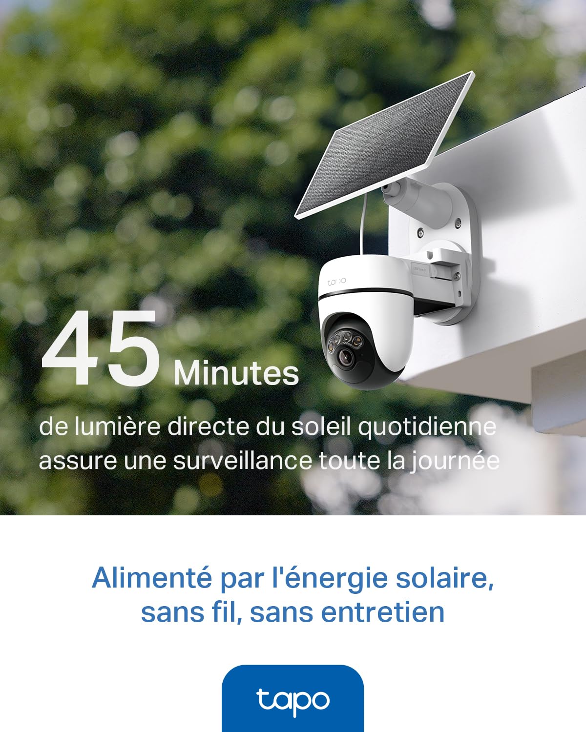 Tapo C660 Kit Caméra de Surveillance extérieure avec Panneau Solaire 4K 8MP, Vision 360°, Vision Nocturne Couleur Starlight, Batterie 10 000 mAh, détection IA, IP66, Alarme Rapide et antivol
