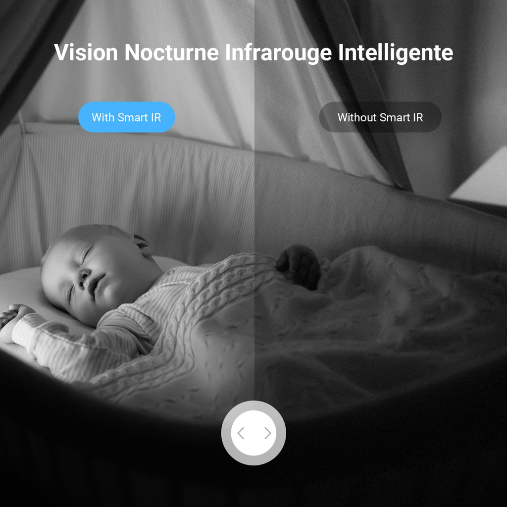 EZVIZ C6N Caméra Surveillance WiFi Intérieure 1080p, Caméra Bébé Pan/Tilt à 360°, WiFi 2.4Ghz, Vision Nocturne Intelligente avec Smart IR, Détection de Movement et Suivi Auto, Audio Bidirectionnel