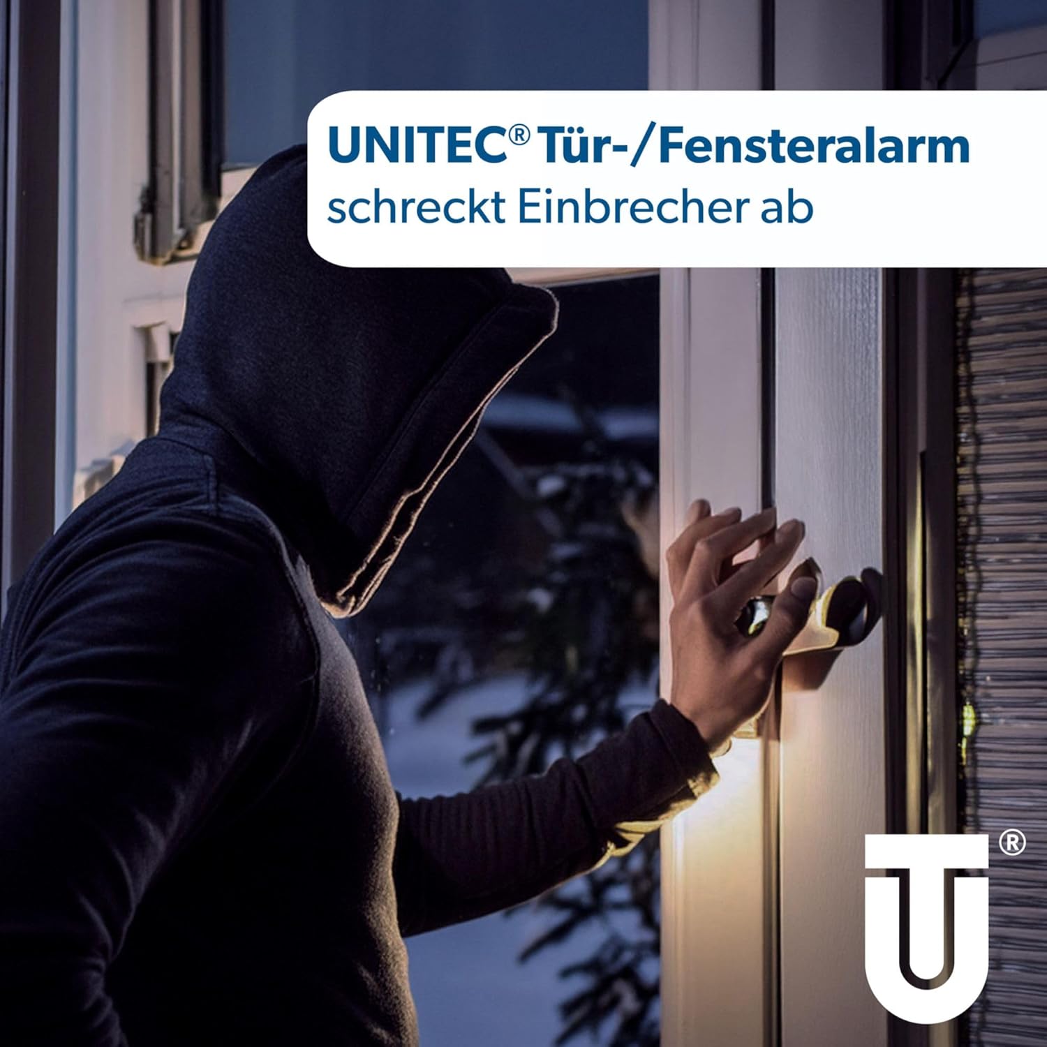 UNITEC Lot de 3 alarmes pour fenêtre et Porte avec Contact magnétique