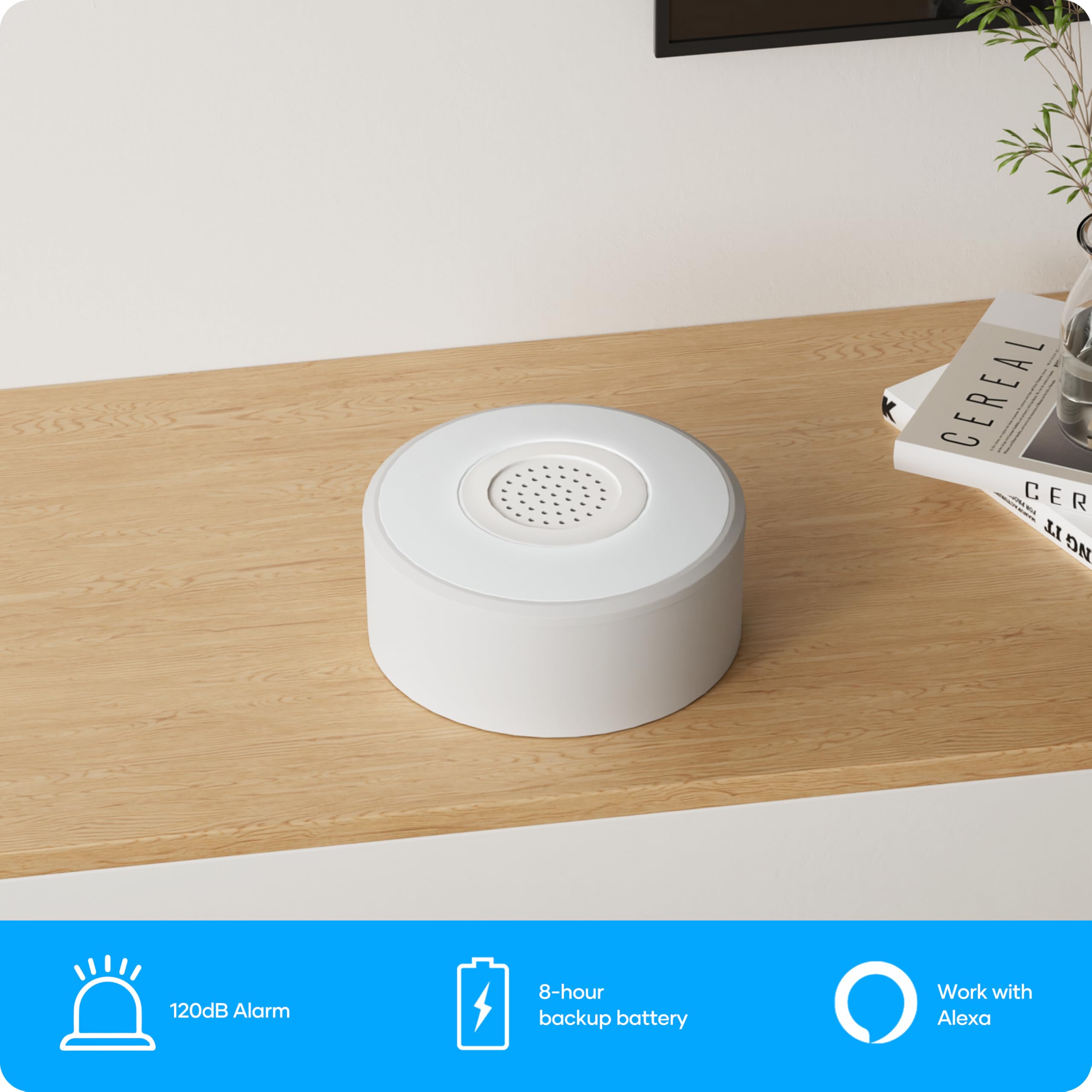 AGSHOME Kit Alarme Maison sans Fil avec Caméra WiFi 1080P, Système d’Alarme Connecté 9 Pièces, Sirène 120 DB, WiFi 2.4GHz, Compatible Alexa