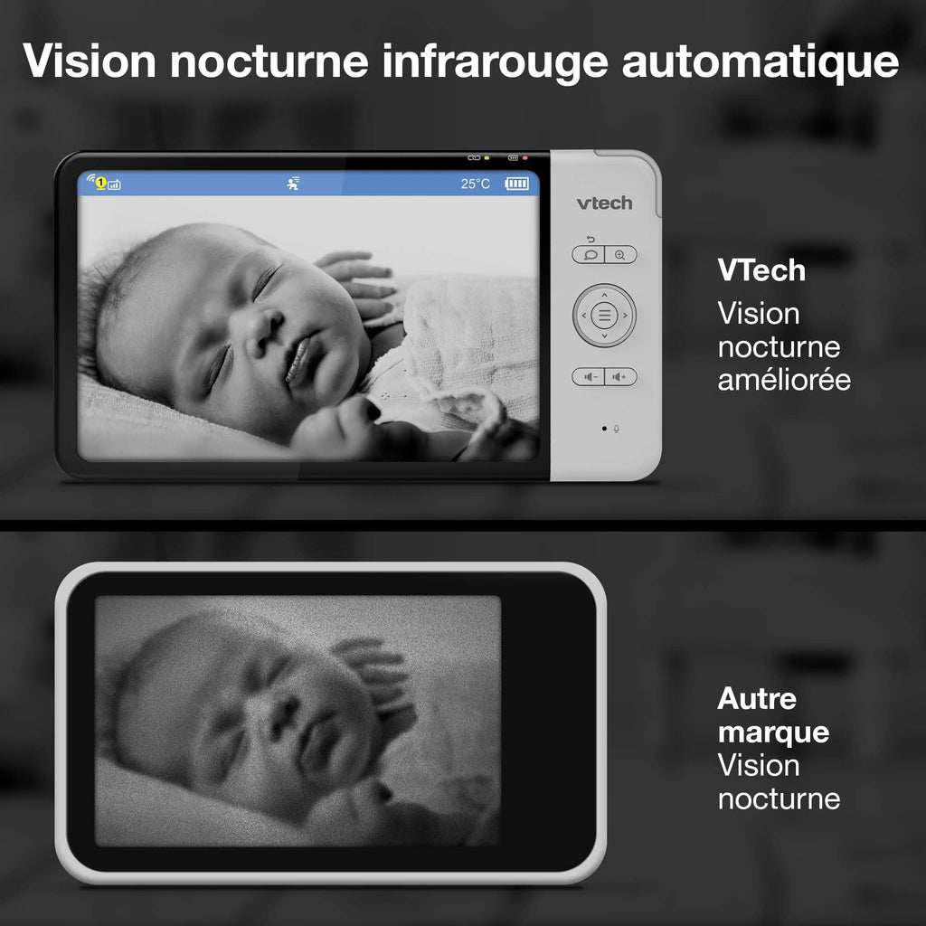 VTech - Babyphone Night Light - Fonction Veilleuse, Communication Parent/bébé - BM1211 - Version FR