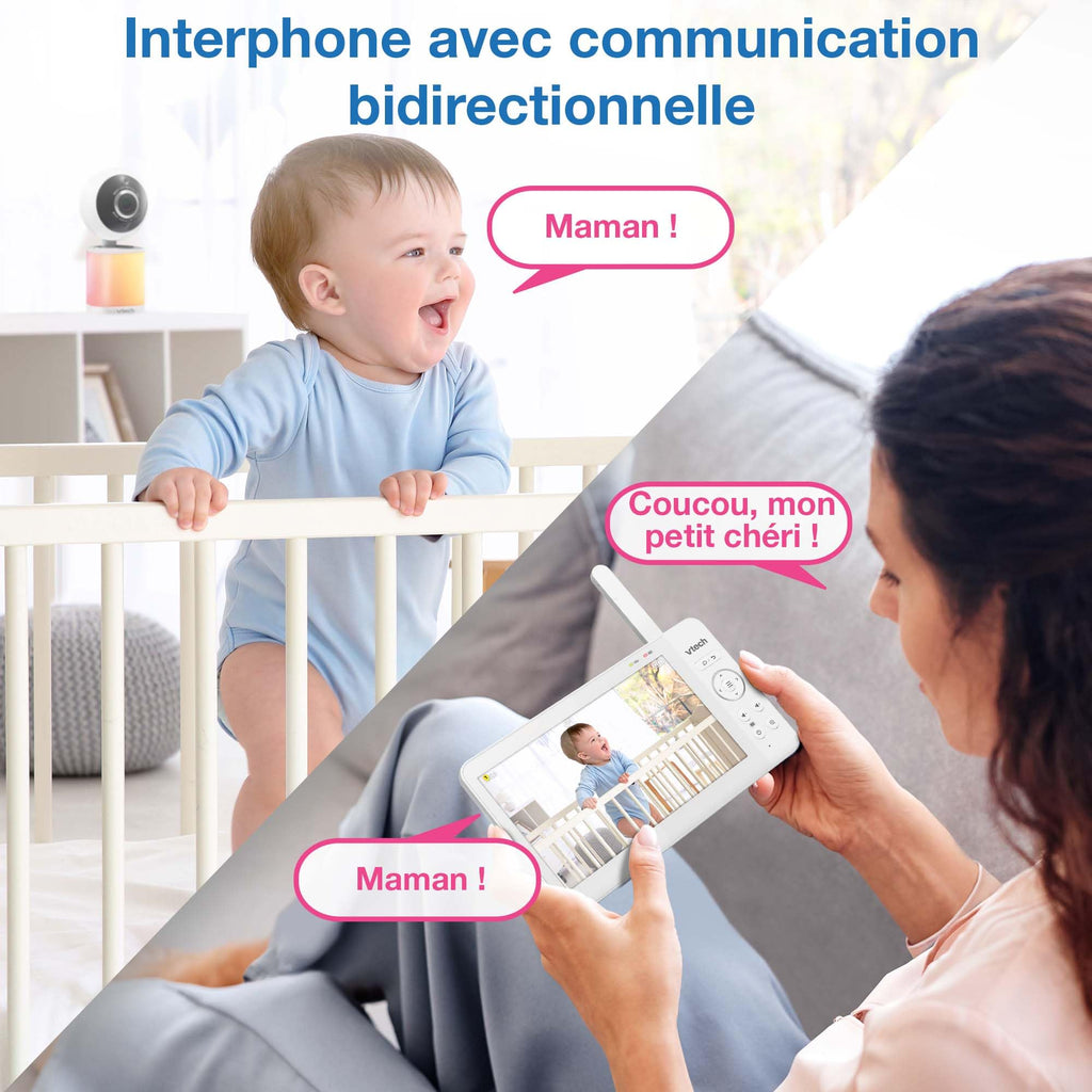 VTech VM924 Baby Monitor with Camera, Pan&Tilt,Video Baby Monitor with 5" LCD Screen,Up to 17 Hrs Battery Life,1.33x Zoom,Night Vision,300m Long Range,Soothing Sounds,2-Way Talk,Secured Transmission