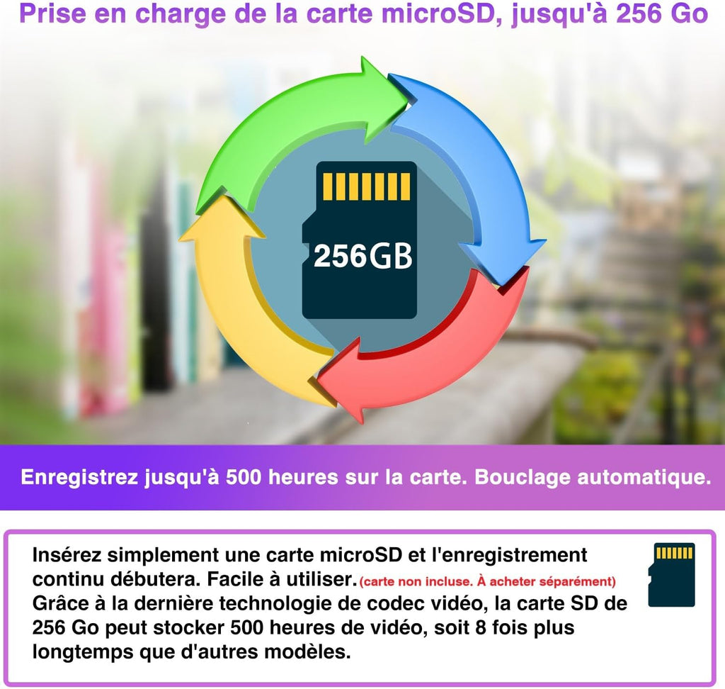 WIWACAM MW8 Caméra Espion WiFi 2K Ultra HD Camera sans Fil, 5000mAh Batterie, Détection de Mouvement Intelligente, Alarme sur Téléphone Portable, Vision Nocturne, Alarme par e-Mail,Noir