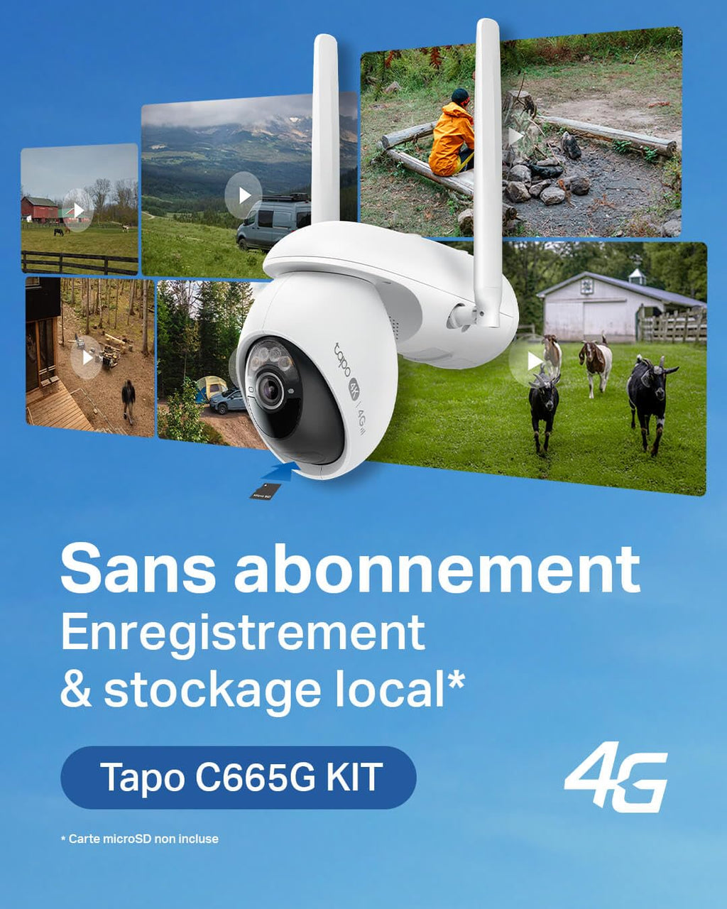 Tapo C660 Kit Caméra de Surveillance extérieure avec Panneau Solaire 4K 8MP, Vision 360°, Vision Nocturne Couleur Starlight, Batterie 10 000 mAh, détection IA, IP66, Alarme Rapide et antivol