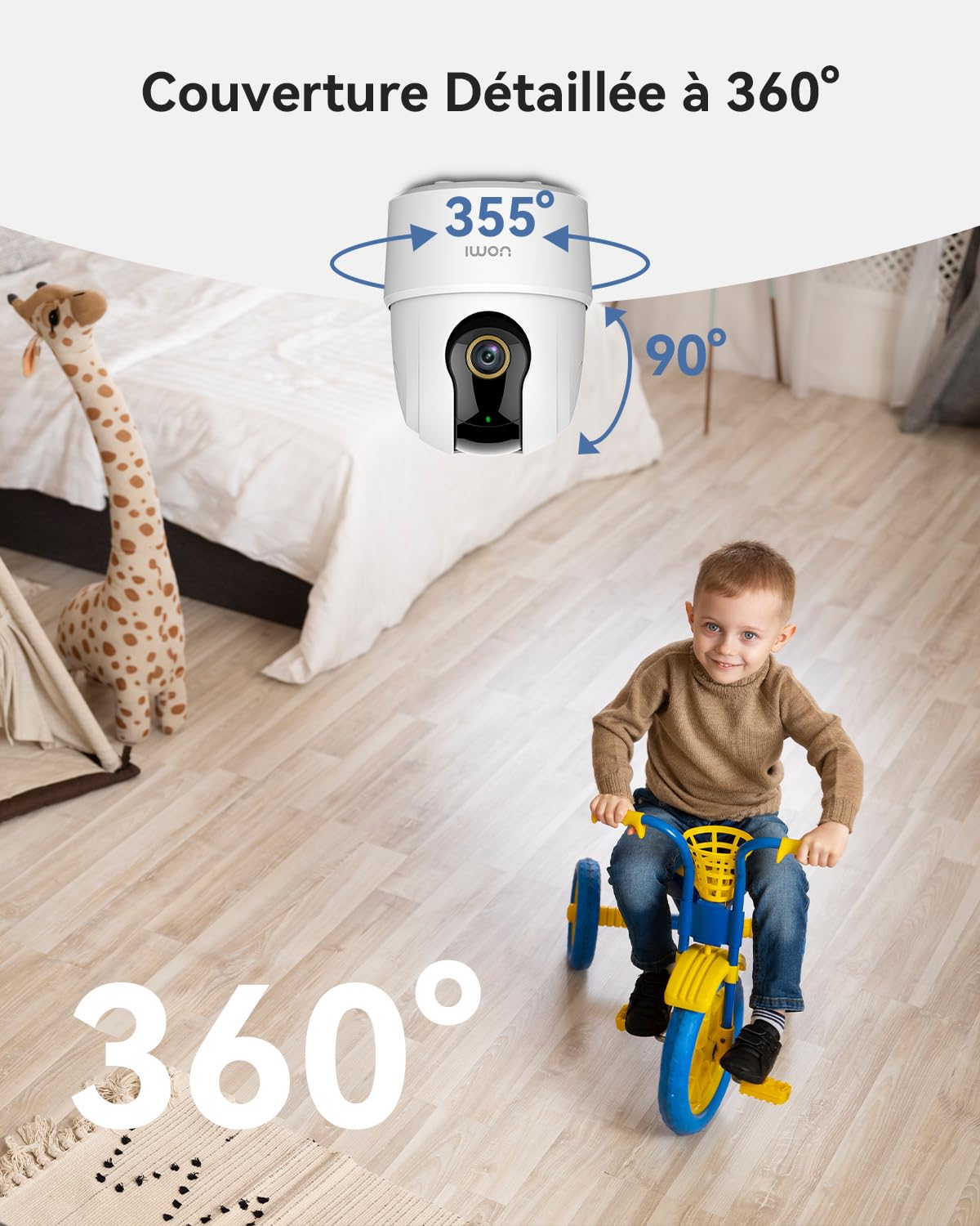 Imou 2.5K(4MP) Caméra Surveillance WiFi Intérieur Caméra 360° Connectée Smartphone Détection Humaine AI Suivi Intelligent Sirène Audio Bidirectionnel Mode Privé Compatible Alexa pour Bébé/Animaux