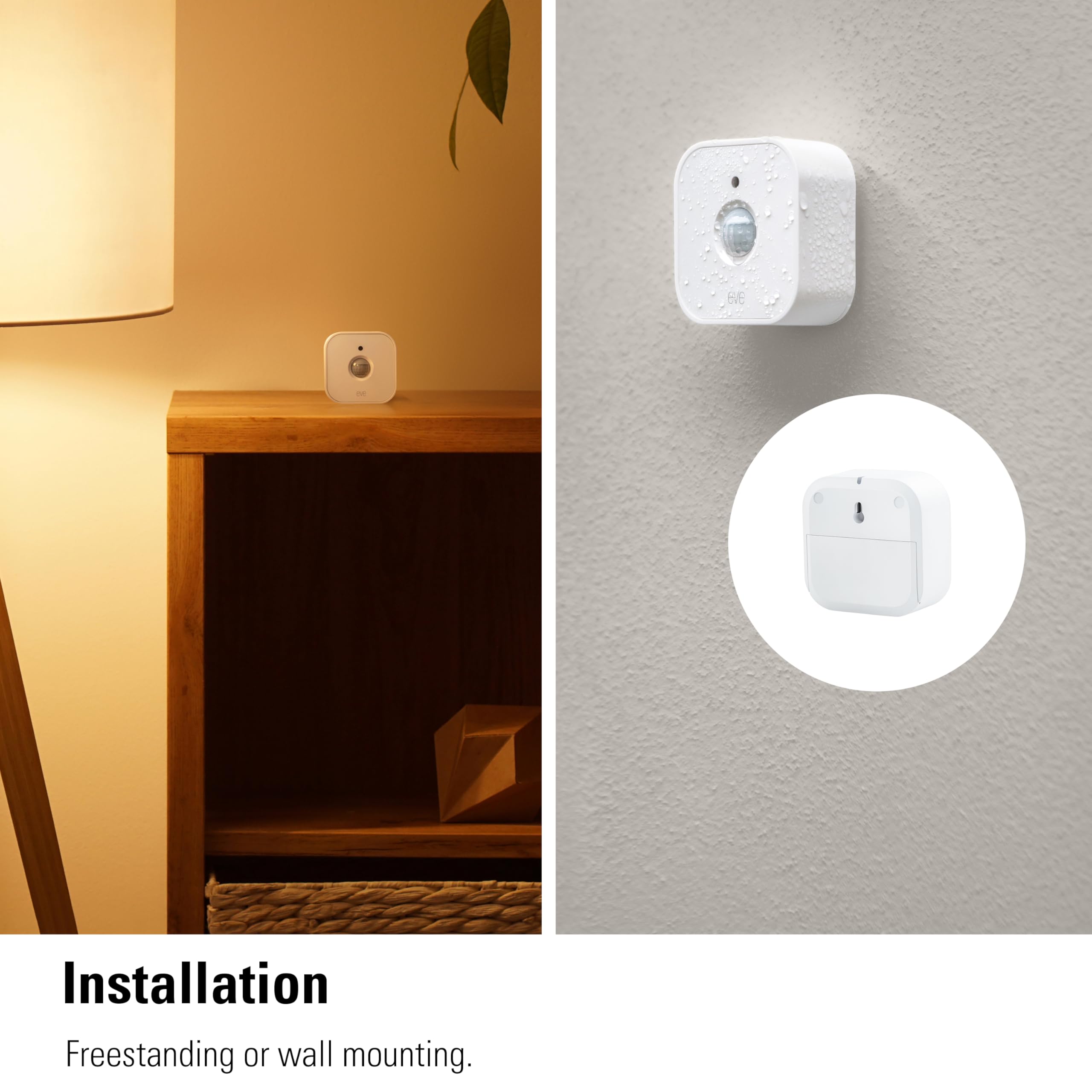 Eve Motion (Matter) – Capteur de mouvement et sensor de lumière intelligent, intérieur & extérieur, sécurité connectée, Apple Home, Alexa, Google Home, SmartThings, Nécessite un Thread concentrateur