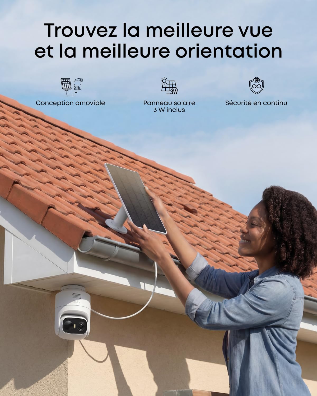 eufy Security eufyCam C37, caméra Surveillance WiFi extérieure sans Fil, Suivi IA motorisé à 360°, Solaire 2K, détection de Personnes/Animaux/véhicules, sans Frais, Carte microSD Non Incluse