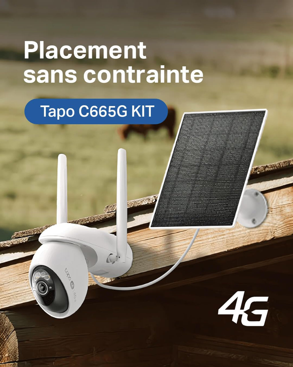 Tapo C660 Kit Caméra de Surveillance extérieure avec Panneau Solaire 4K 8MP, Vision 360°, Vision Nocturne Couleur Starlight, Batterie 10 000 mAh, détection IA, IP66, Alarme Rapide et antivol