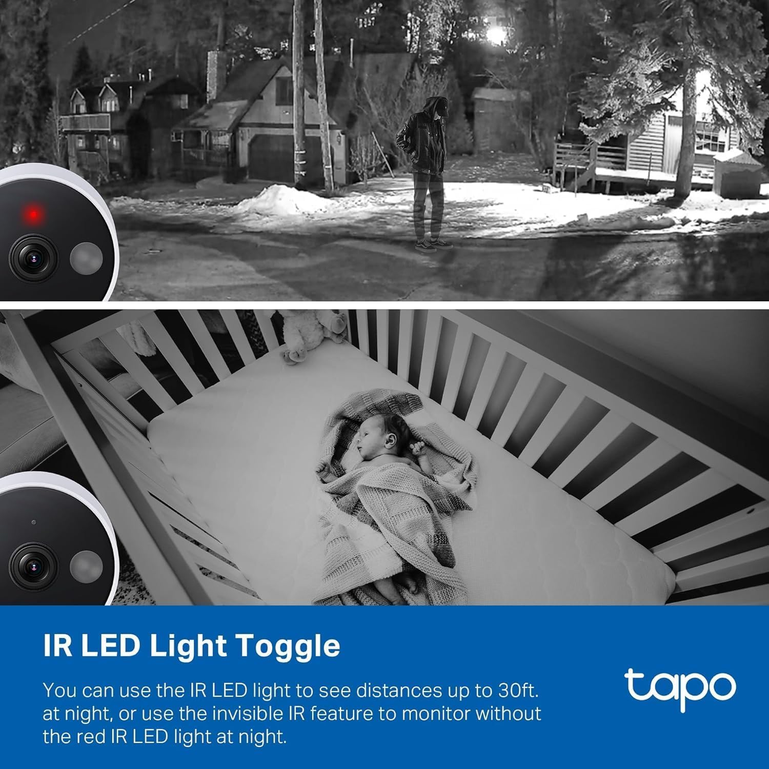 Tapo C110 Caméra de Surveillance WiFi intérieure 2K 3MP, Audio bidirectionnel, détection de Mouvement, Alarme sonore et Lumineuse, Vision Nocturne, Compatible avec Alexa, Google Assistant