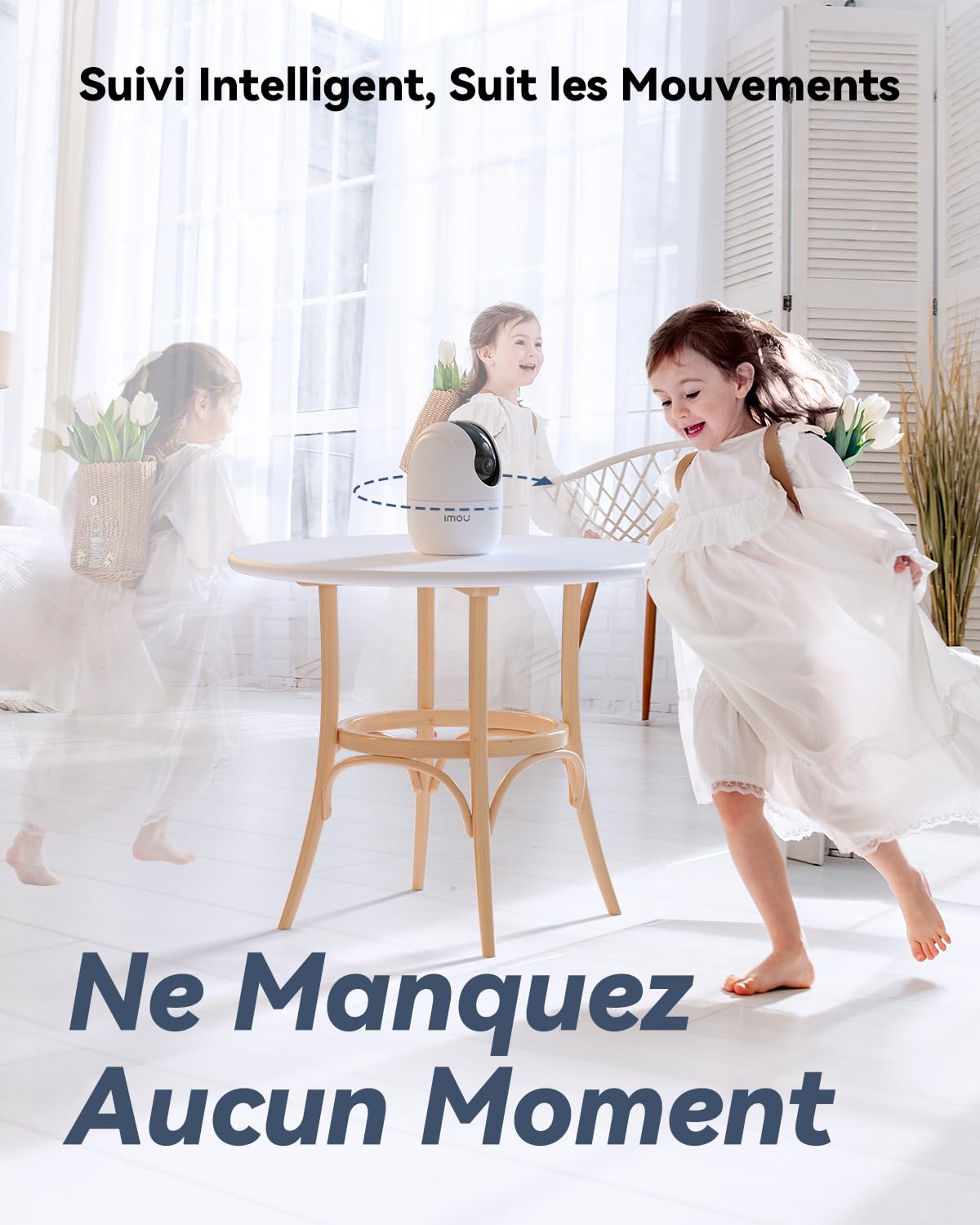 Imou 2K(3MP) Caméra Surveillance WiFi Intérieur 360°, Wi-Fi 6 Double-Bande(2.4G/5GHz), Vision Nocturne Couleur, Détection de Personnes/Animaux,Suivi Intelligent,Compatible Alexa pour Bébé/Chien/Maison