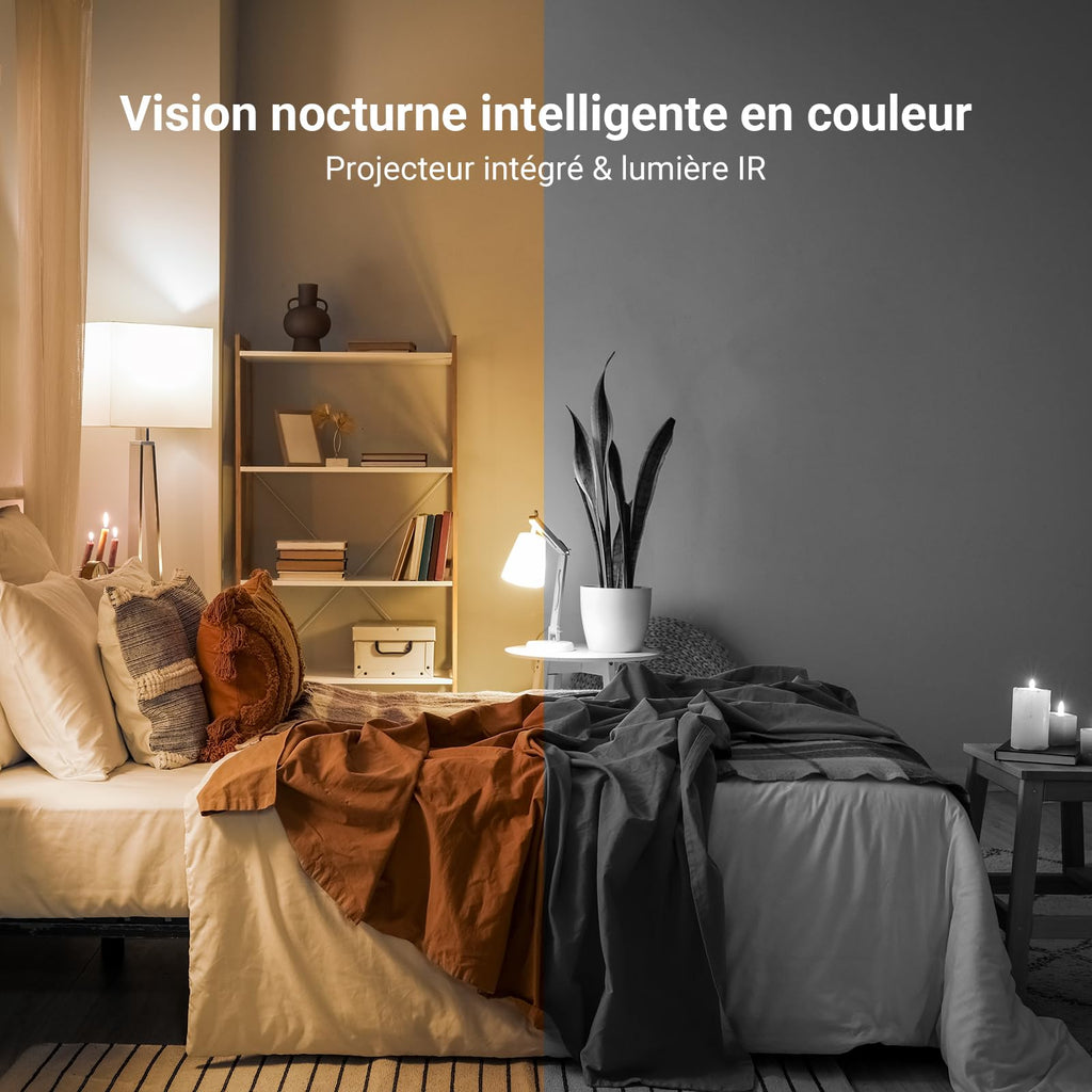 EZVIZ C6N Caméra Surveillance WiFi Intérieure 1080p, Caméra Bébé Pan/Tilt à 360°, WiFi 2.4Ghz, Vision Nocturne Intelligente avec Smart IR, Détection de Movement et Suivi Auto, Audio Bidirectionnel