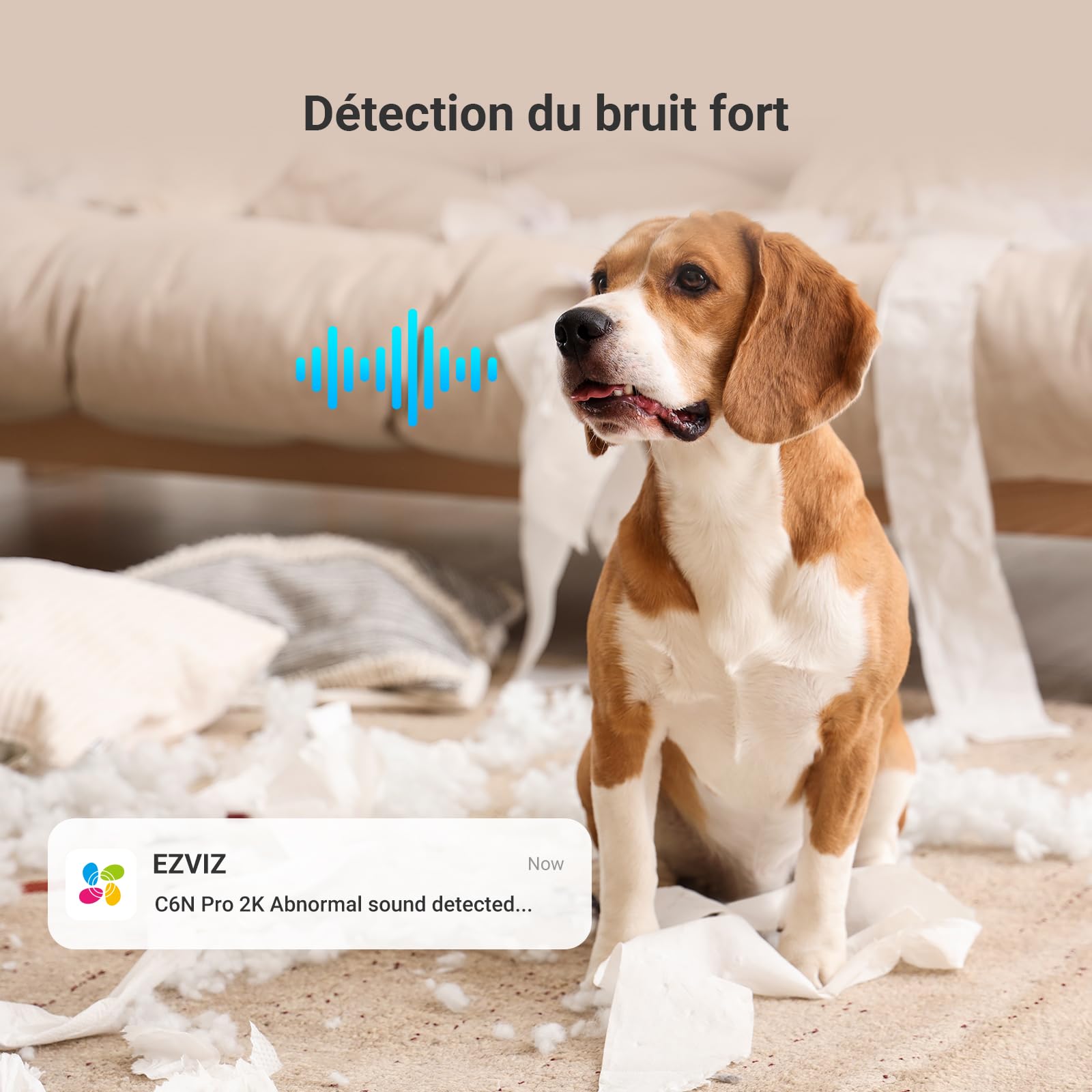 EZVIZ C6N Caméra Surveillance WiFi Intérieure 1080p, Caméra Bébé Pan/Tilt à 360°, WiFi 2.4Ghz, Vision Nocturne Intelligente avec Smart IR, Détection de Movement et Suivi Auto, Audio Bidirectionnel