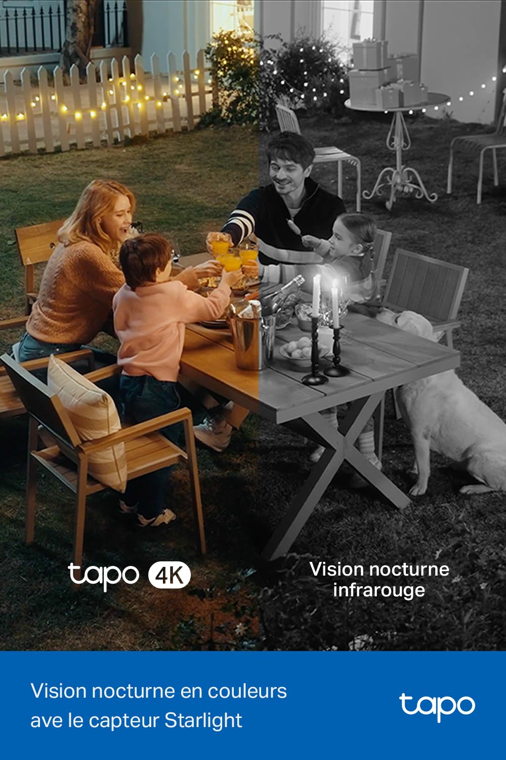 Tapo C510W 2K Caméra de Surveillance WiFi extérieur 360°, Vision Nocturne Couleur, Détection de Personne et Suivi de Mouvement, Étanche IP65, Alarme sonore Personnalisable