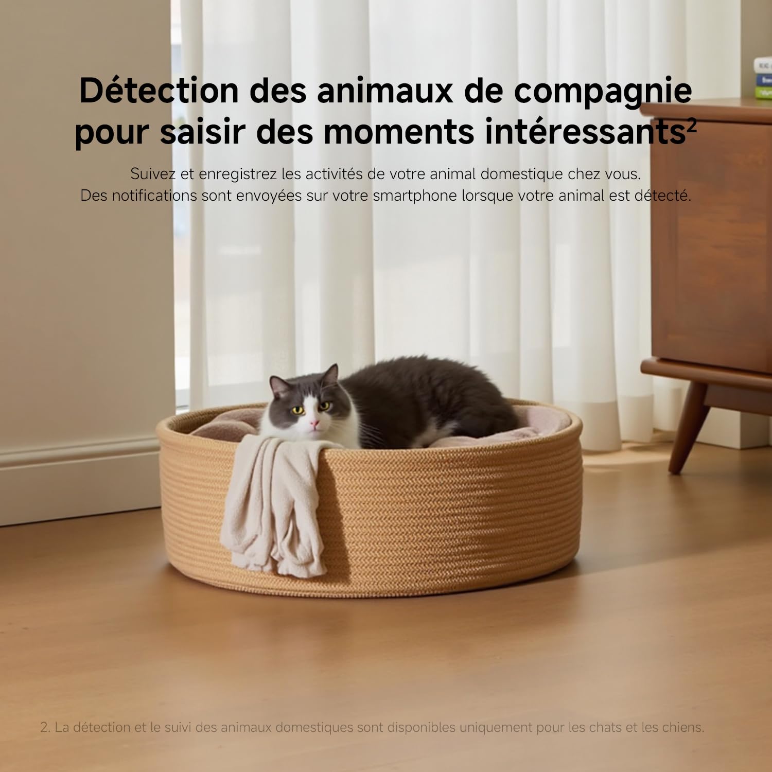 XIAOMI C201 1080p HD, caméra de sécurité, WiFi 6, 360° Panorama, Vision Nocturne Couleur, Protection Objectif, Audio bidirectionnel, babyphone, caméra Animaux, Compatible avec Alexa et Google