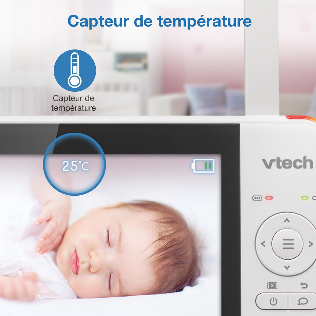 VTech VM924 Baby Monitor with Camera, Pan&Tilt,Video Baby Monitor with 5" LCD Screen,Up to 17 Hrs Battery Life,1.33x Zoom,Night Vision,300m Long Range,Soothing Sounds,2-Way Talk,Secured Transmission