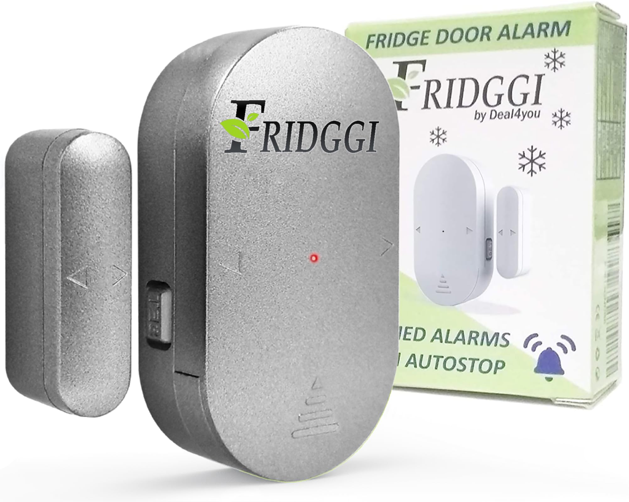 Mini Alarme de Porte Frigo et réfrigérateur, Alertes avec délai incrémental à 60, 120 et 180 Secondes, Carillon ou Sirène 80 à 110 DB, Rappel de Porte Ouverte. (Blanc)