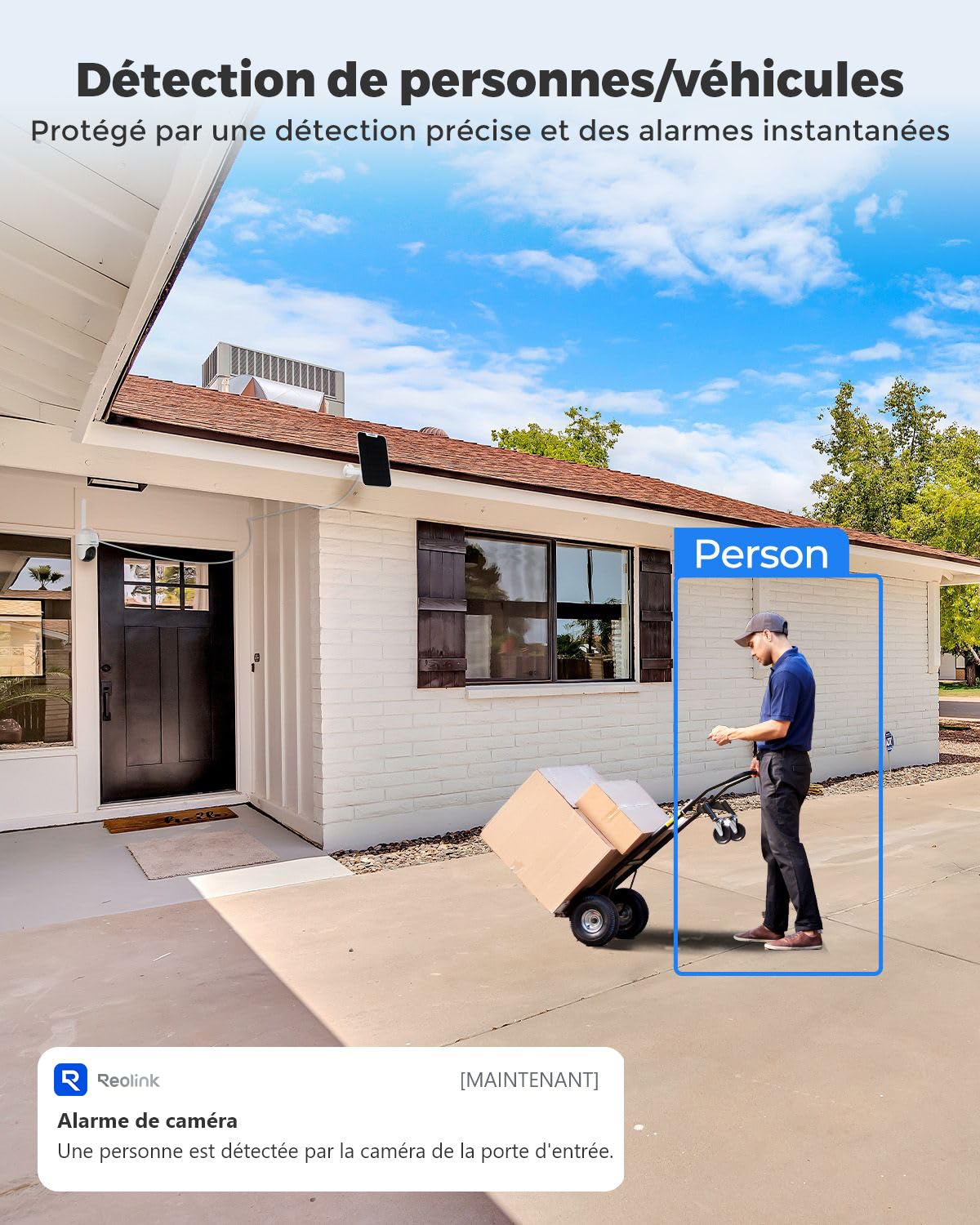 Reolink 3G/4G LTE Camera Surveillance Extérieure avec Carte SIM+microSD 32Go, 5MP Caméra Solaire PT, Détection Intelligente, Vision Nocturne Couleur, Audio Bidirectionnel, Go PT Plus+Panneau Solaire
