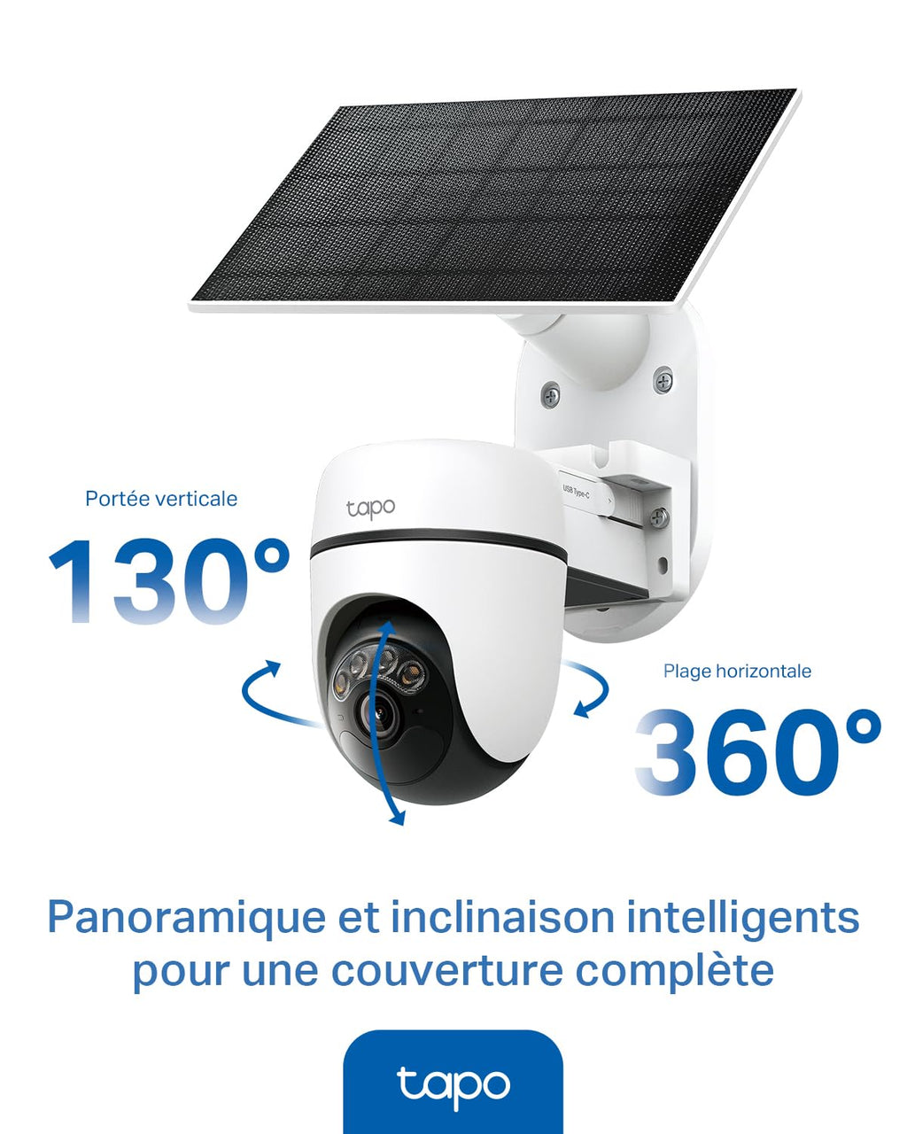 Tapo C660 Kit Caméra de Surveillance extérieure avec Panneau Solaire 4K 8MP, Vision 360°, Vision Nocturne Couleur Starlight, Batterie 10 000 mAh, détection IA, IP66, Alarme Rapide et antivol