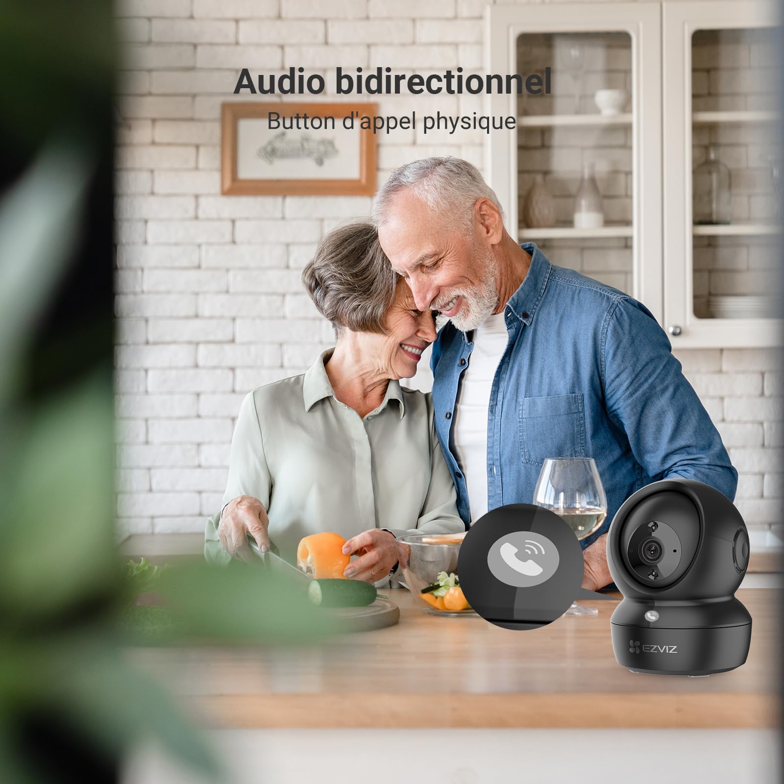 EZVIZ C6N Caméra Surveillance WiFi Intérieure 1080p, Caméra Bébé Pan/Tilt à 360°, WiFi 2.4Ghz, Vision Nocturne Intelligente avec Smart IR, Détection de Movement et Suivi Auto, Audio Bidirectionnel