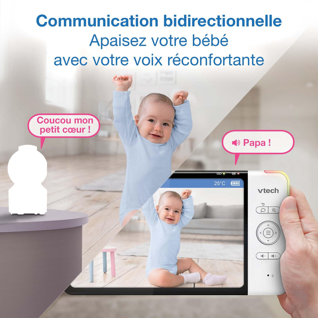VTech - Babyphone Night Light - Fonction Veilleuse, Communication Parent/bébé - BM1211 - Version FR