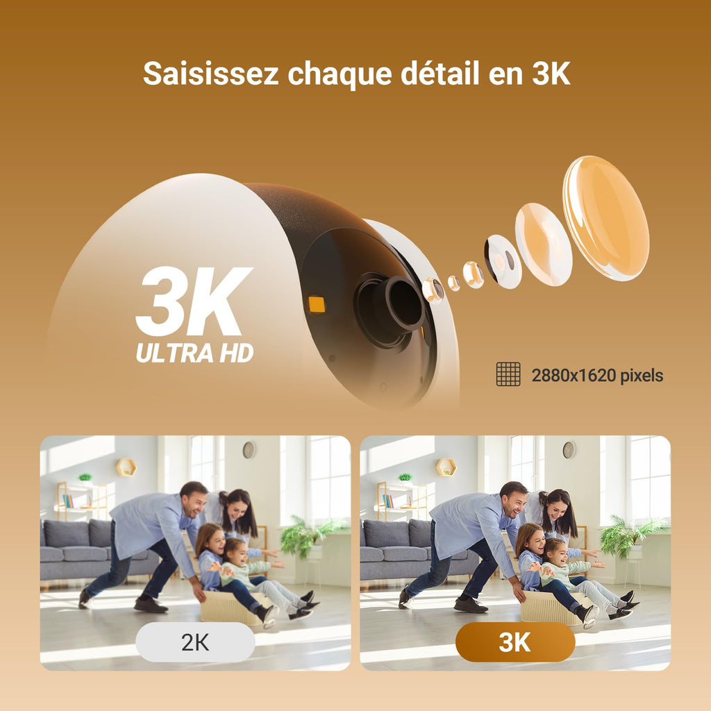 EZVIZ Caméra Surveillance WiFi Intérieure 360°, FHD 1080P, Camera WiFi 2.4Ghz, Vision Nocturne, Détection de Mouvement Suivi Intelligent, Audio Bidirectionnel, Compatible avec Alexa pour Bébé/Animaux
