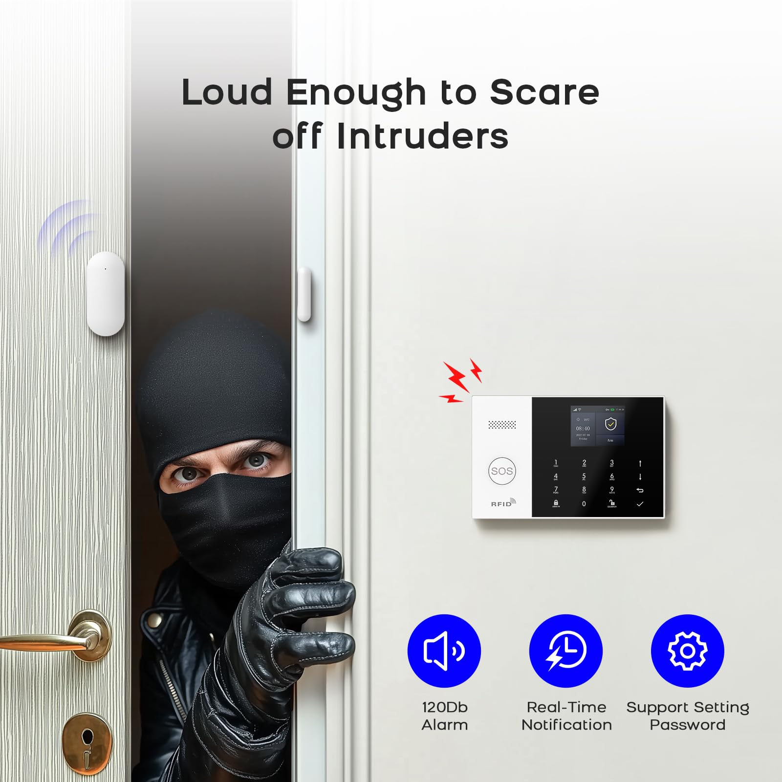 XNY Système d'alarme Maison sans Fil 4G avec Camera, Système de Sécurité Maison Wi-FI avec Contrôle APP, 25 Pièces: Détecteur de Mouvement, Télécommandes, Capteurs de Fenêtre et de Porte, Sirène