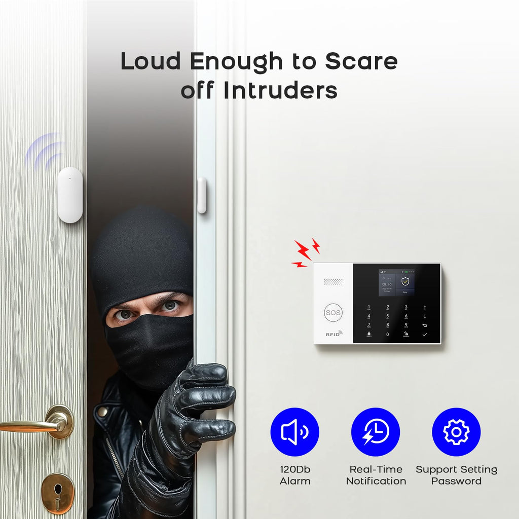 XNY Système d'alarme Maison sans Fil 4G avec Camera, Système de Sécurité Maison Wi-FI avec Contrôle APP, 25 Pièces: Détecteur de Mouvement, Télécommandes, Capteurs de Fenêtre et de Porte, Sirène