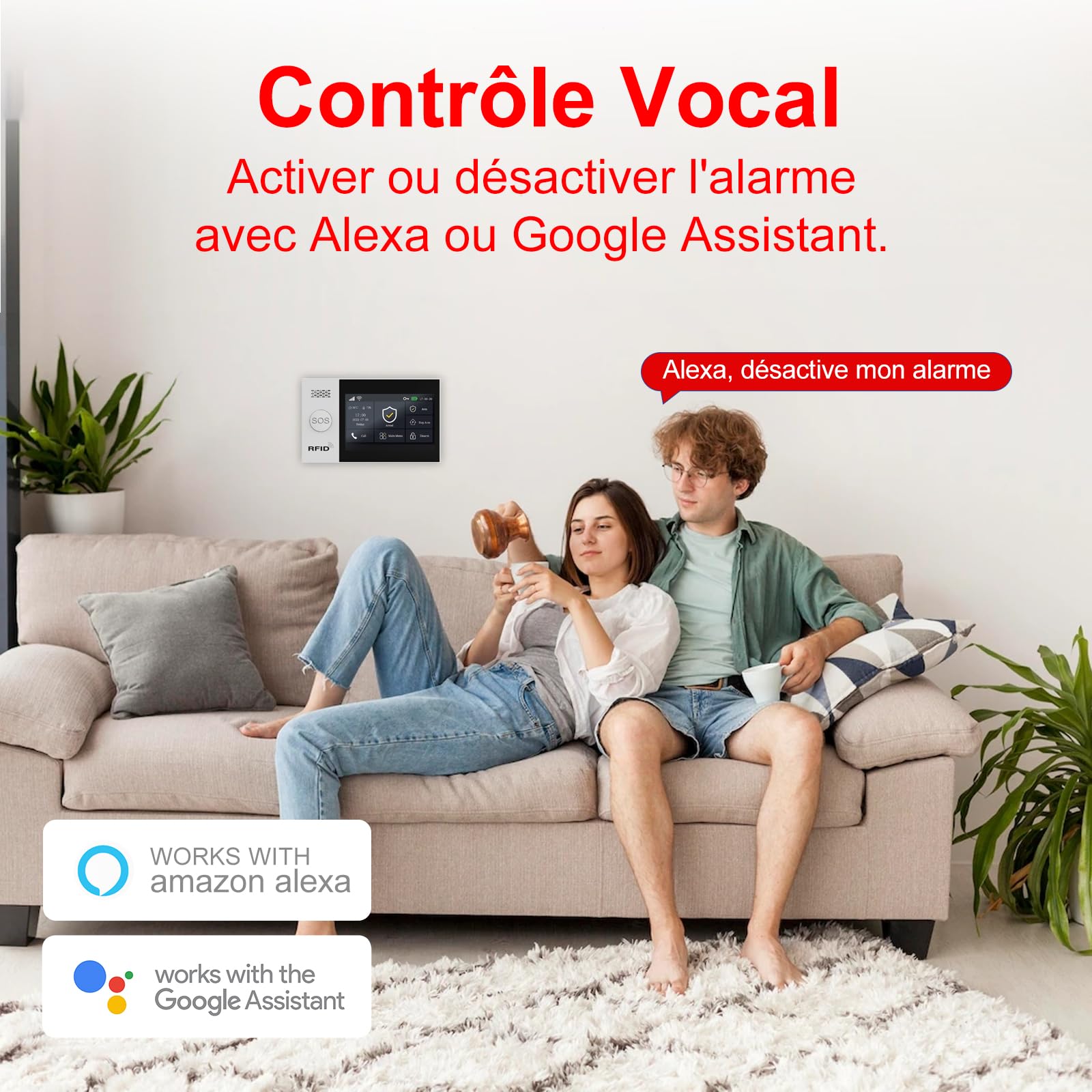 Alarme Maison sans Fil WiFi 4G sans Abonnement, Kit Alarme Maison Connectée 24 Pièces avec Écran Tactile 4,3", Sirène 120 DB, Détecteurs Mouvement et Porte/Fenêtre (Lot de 24 Articles)