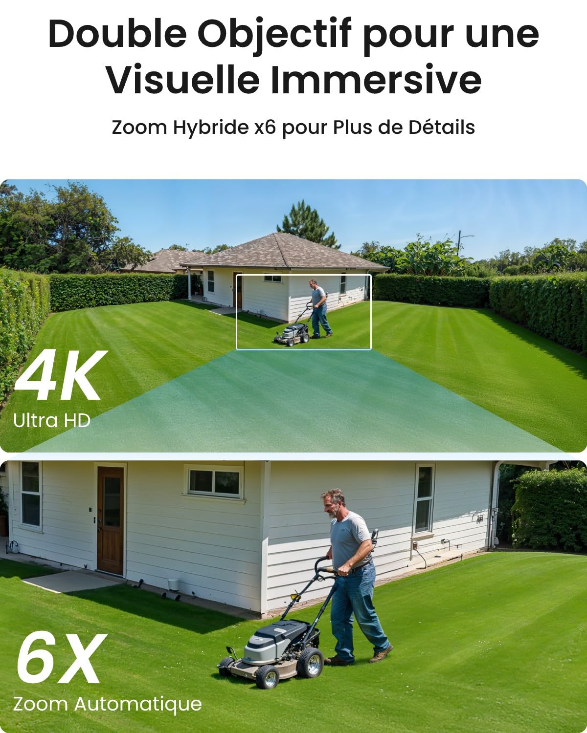 Reolink PTZ 4K Caméra Extérieur PoE, Double Objectif, Zoom Hybride 6X, Suivi Automatique, Vision Nocturne en Couleur, Détection de Personne/Véhicule/Animal, Audio Bidirectionnel, TrackMix PoE