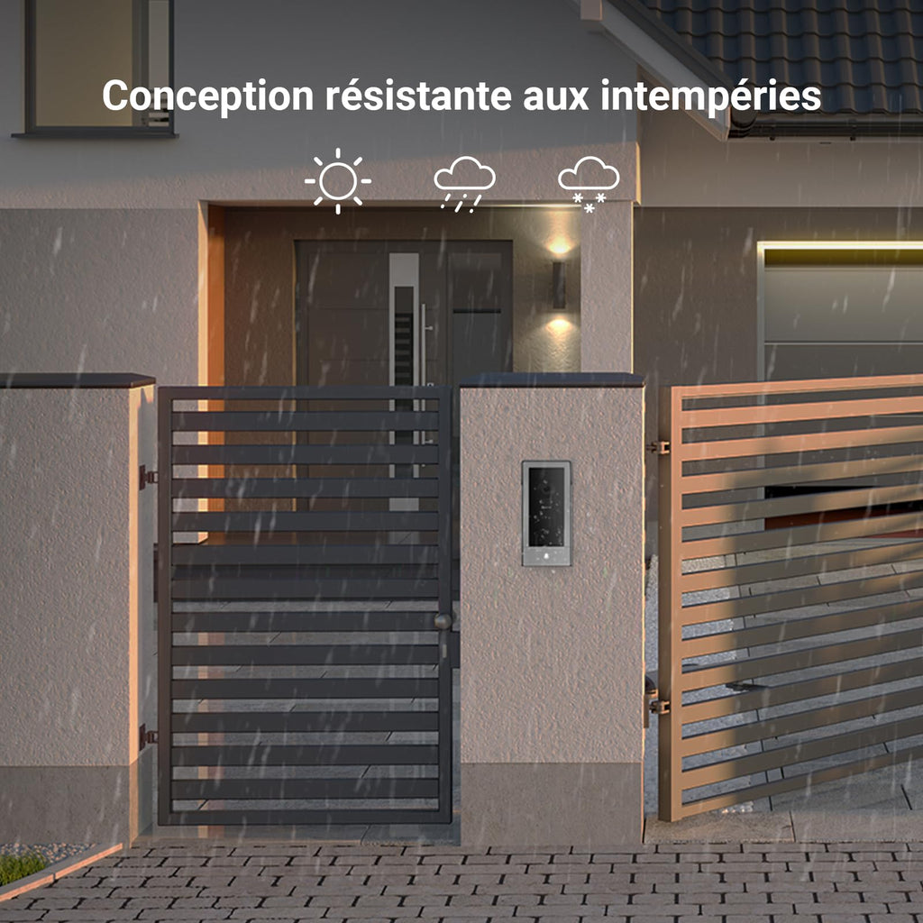 EZVIZ CP5 Visiophone connecté WiFi, Résolution 1080P, Moniteur Tactile Couleur 7", Portier vidéo à installation 2 Fils, Déverrouillage à Distance, Audio Bidirectionnel, Vision Nocturne, Design Compact