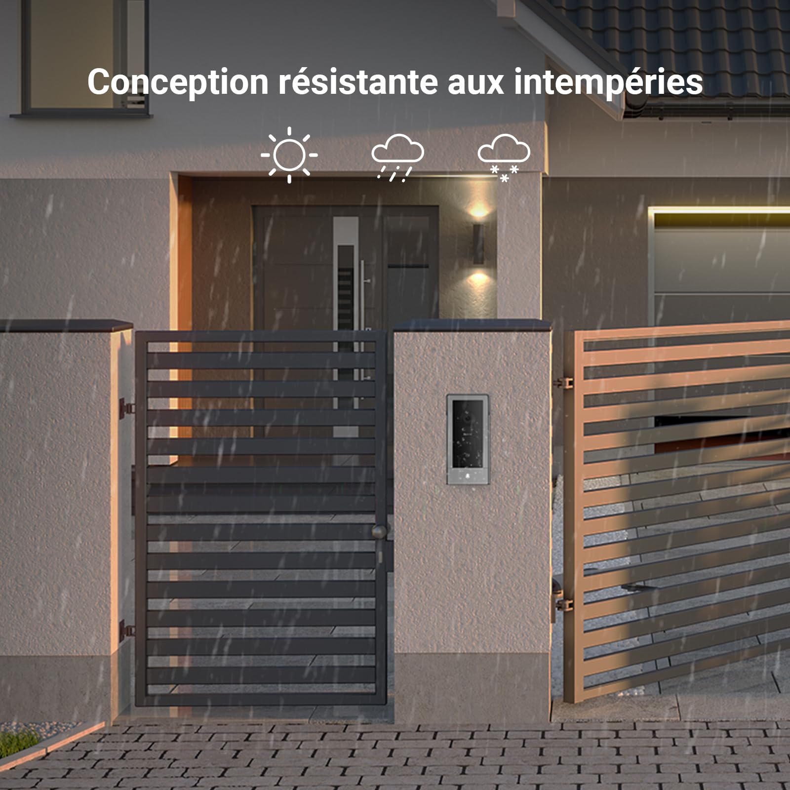 EZVIZ CP5 Visiophone connecté WiFi, Résolution 1080P, Moniteur Tactile Couleur 7", Portier vidéo à installation 2 Fils, Déverrouillage à Distance, Audio Bidirectionnel, Vision Nocturne, Design Compact