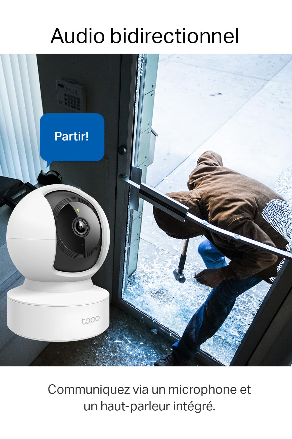 Tapo 2.5K(4MP) Caméra de Surveillance WiFi intérieure 360°, Détection Humaine AI Suivi Intelligent, Sirène et détection de Mouvement, Audio bidirectionnel, Compatible Alexa pour Bébé/Animaux C220