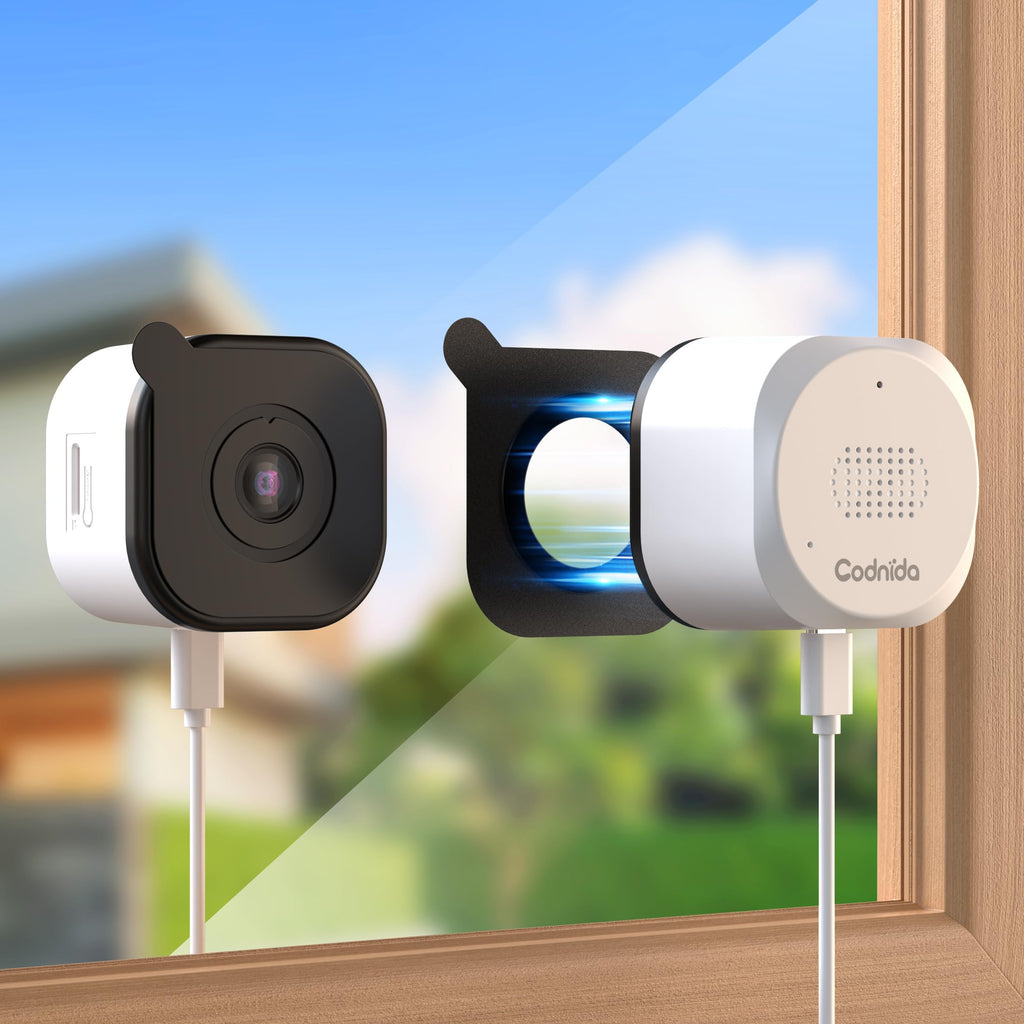 Camera Magnétique pour Fenêtre 2K Sans Perçage, Caméra de Surveillance Wi-Fi 2,4 et 5 GHz pour l'intérieur avec Vision Nocturne Couleur Starlight, Détection des Personnes et Enregistrement 24h/24 et 7